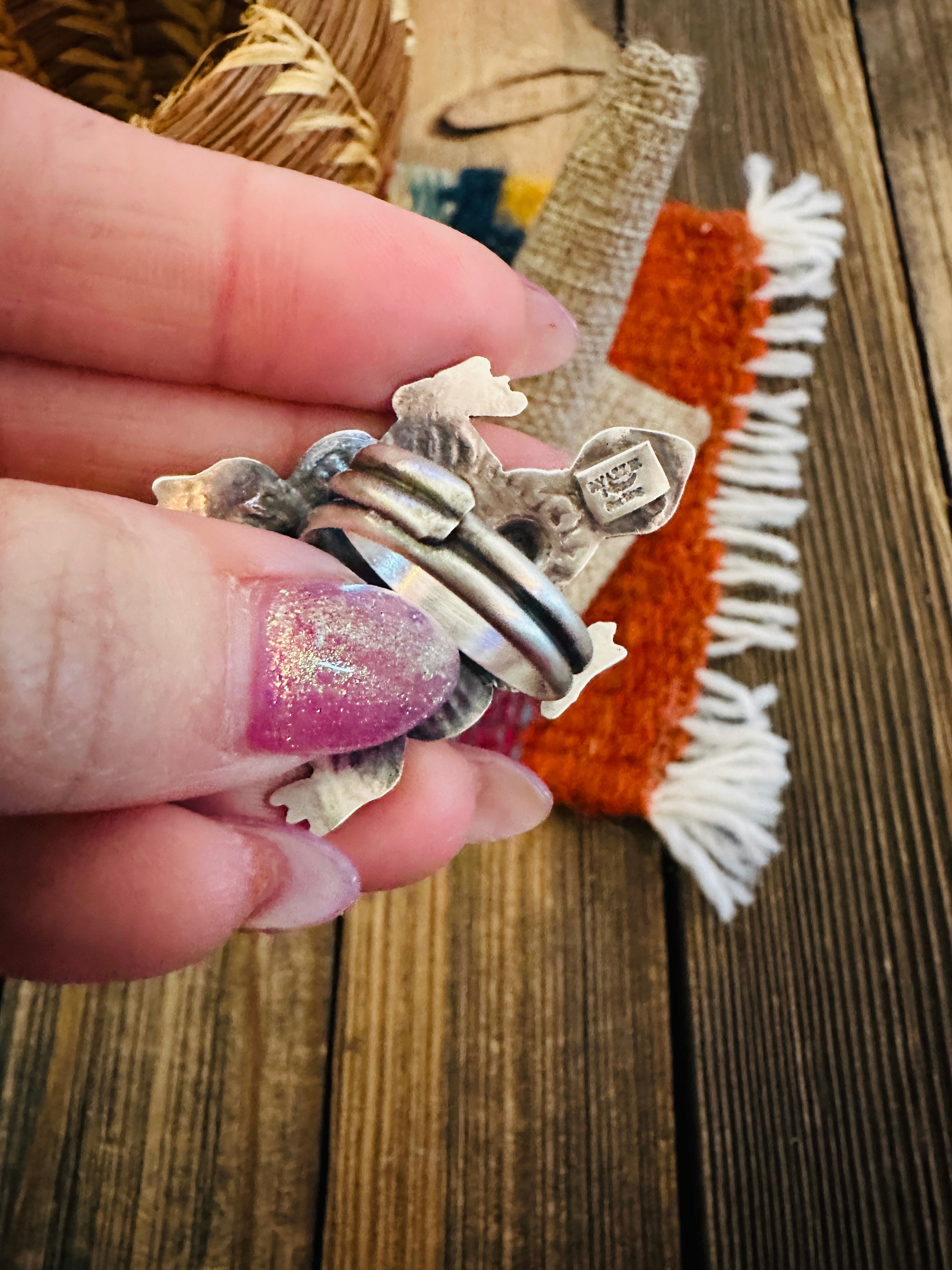 Handcrafted Sterling Silver Adjustable Turtle Ring by Tim Yazzie