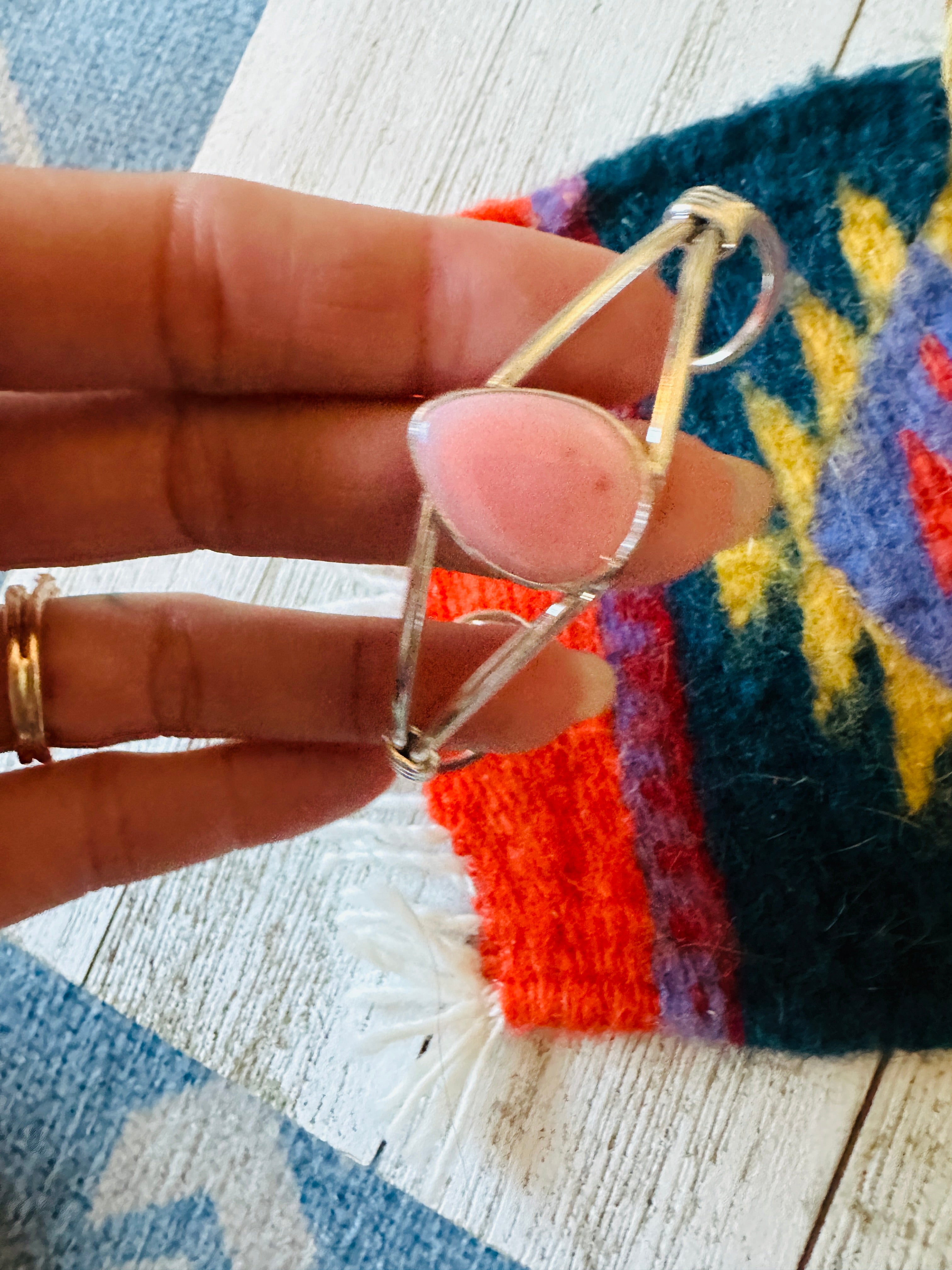 Navajo Queen Pink Conch Shell & Sterling Silver Cuff Bracelet