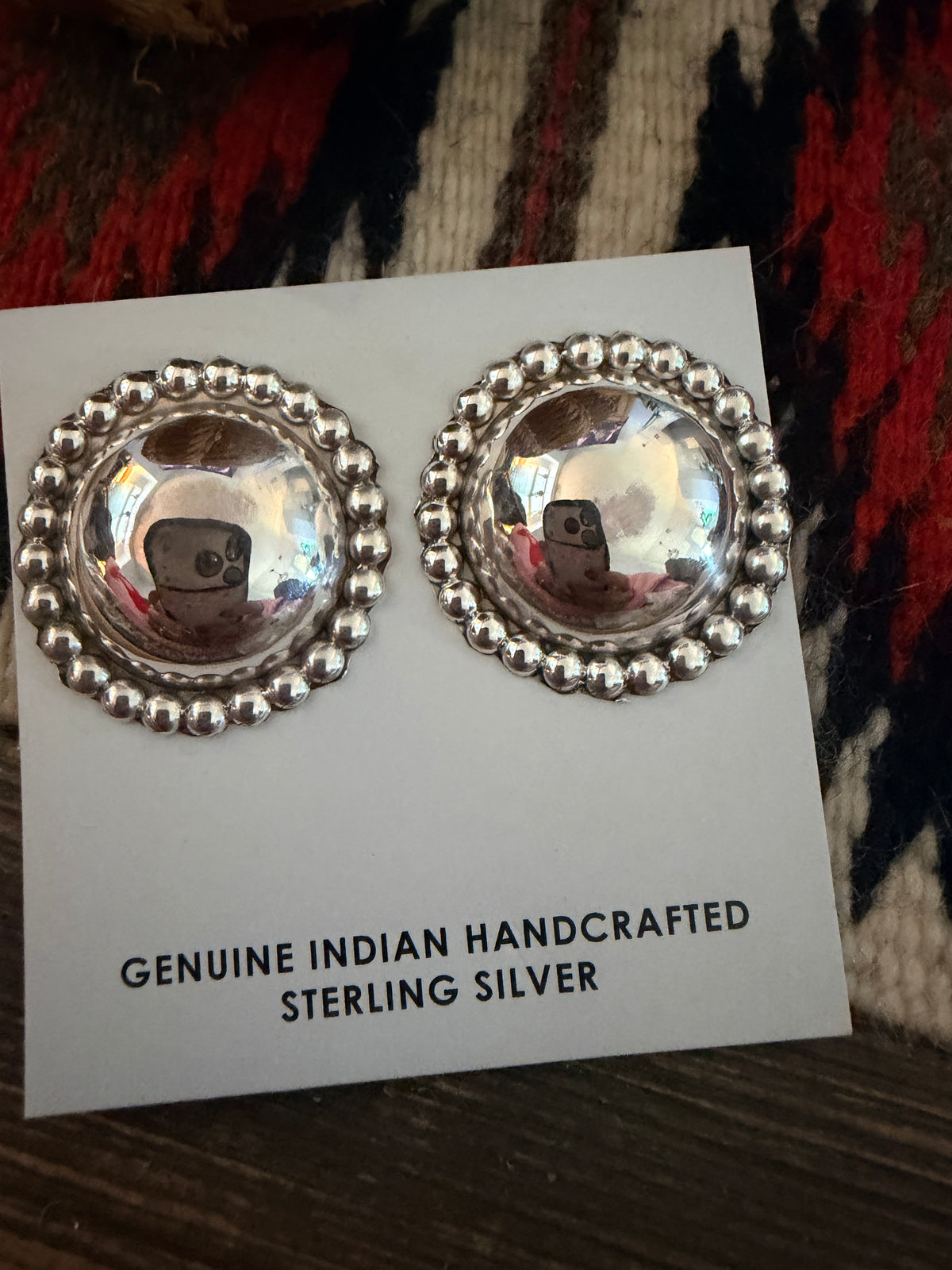 Handcrafted Sterling Silver Concho Post Earrings