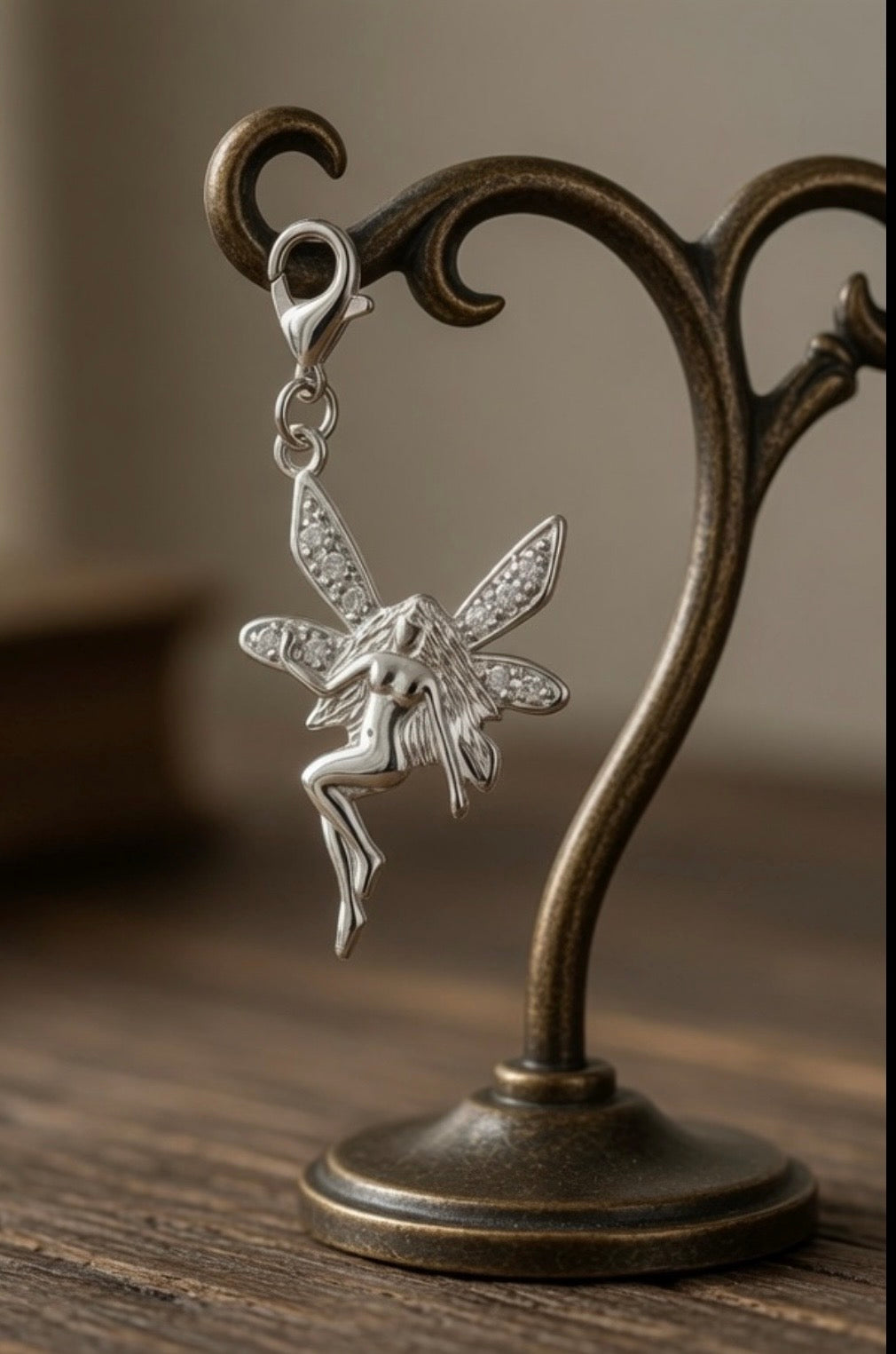 Sterling Silver & CZ Fairy Charm