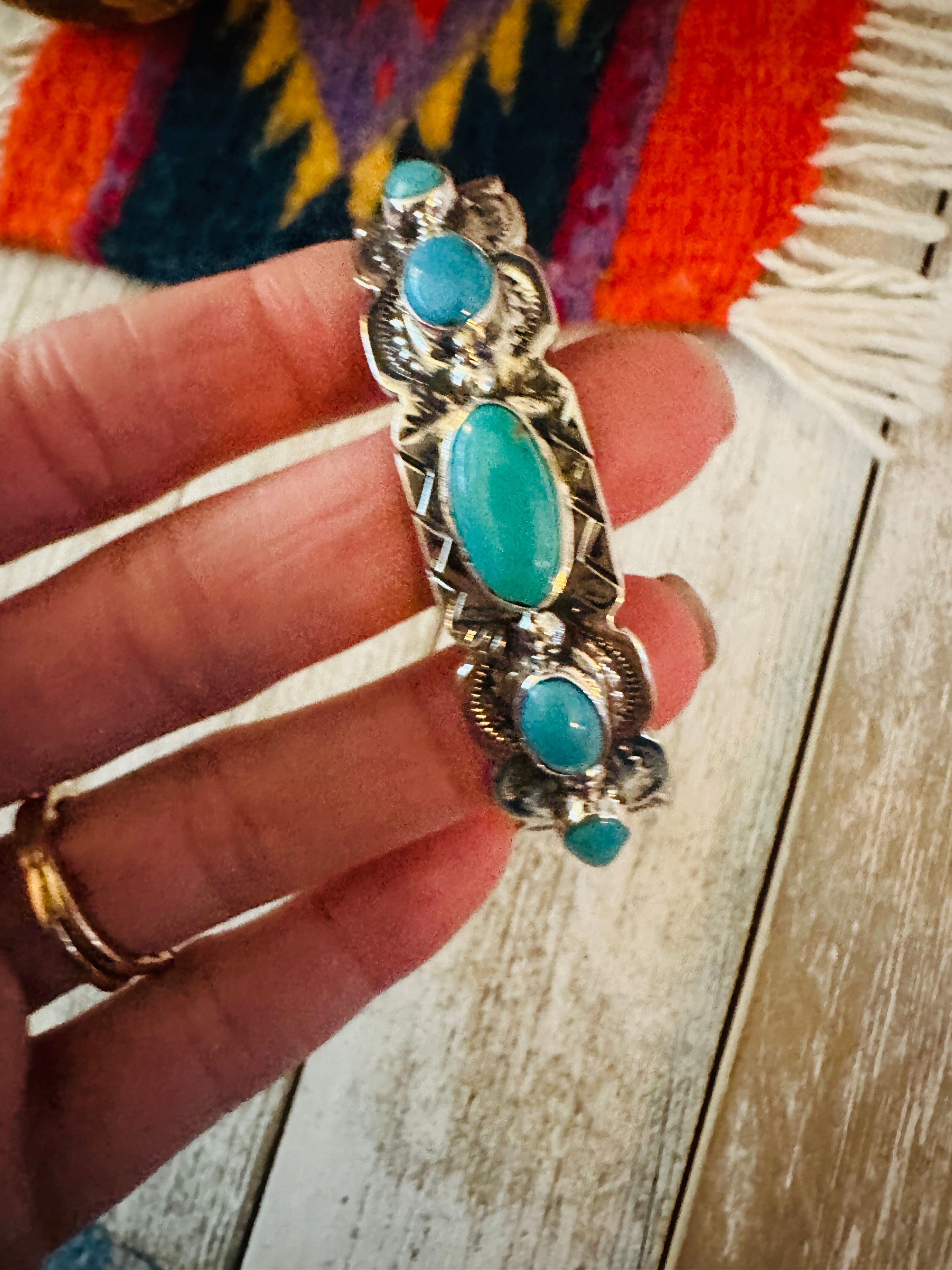 Navajo Sterling Silver & Turquoise Cuff Bracelet