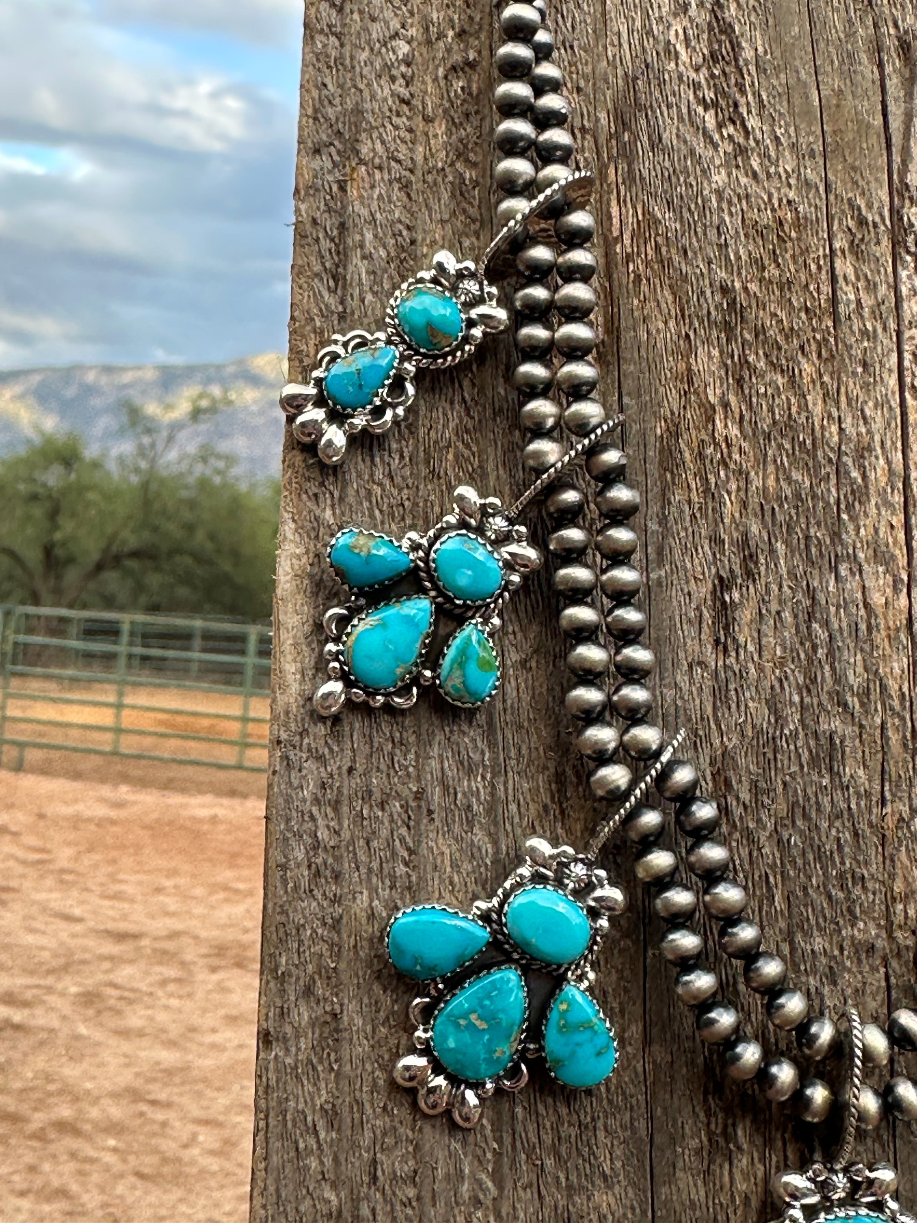 Taos Collection Handmade Sterling Silver & South Hill Sonoran Turquoise Necklace