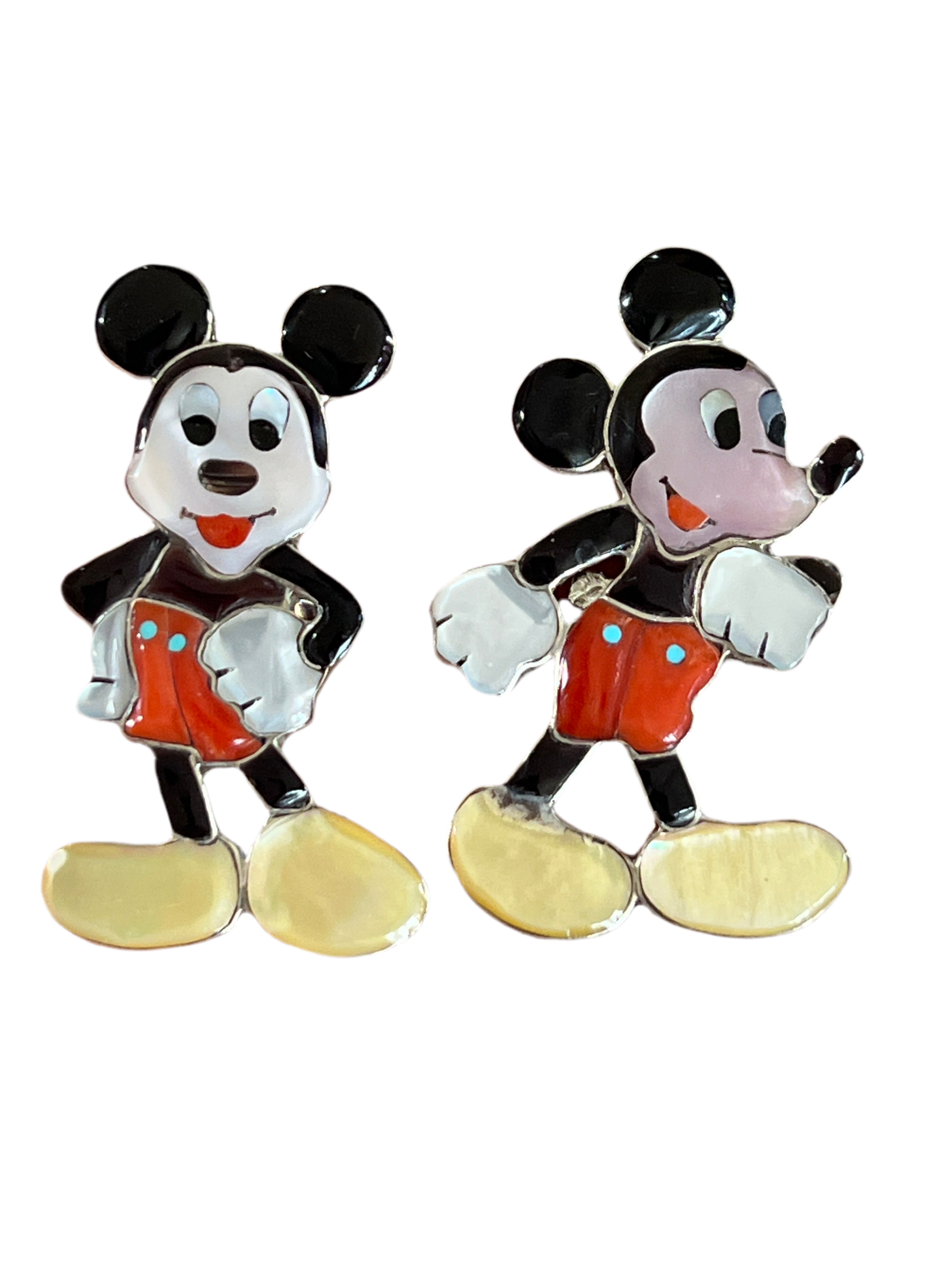 Handcrafted Mickey Mouse Multi Stone Inlay Rings by Don Dewa, Adjustable