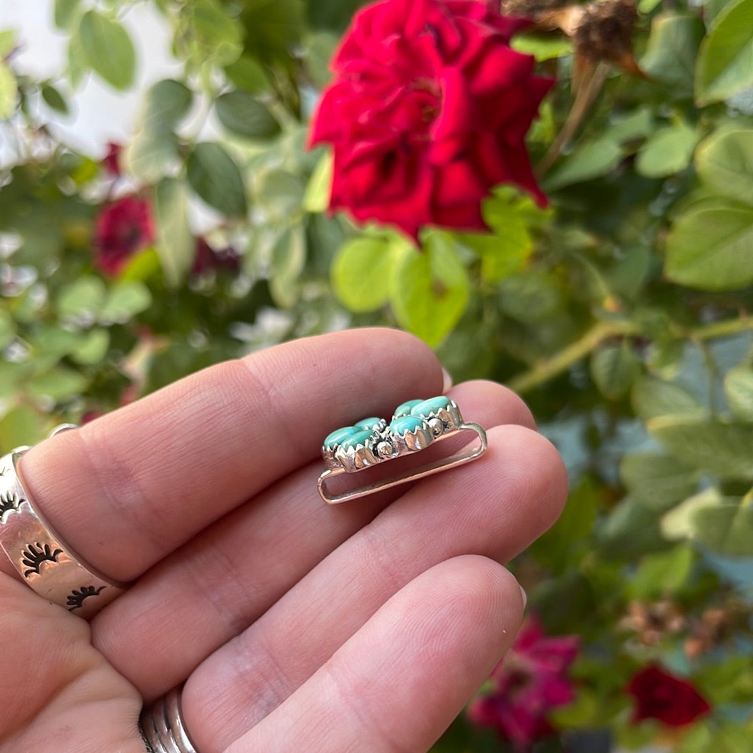 Nizhoni Turquoise & Sterling Silver Handmade Watch Charms rounded petals