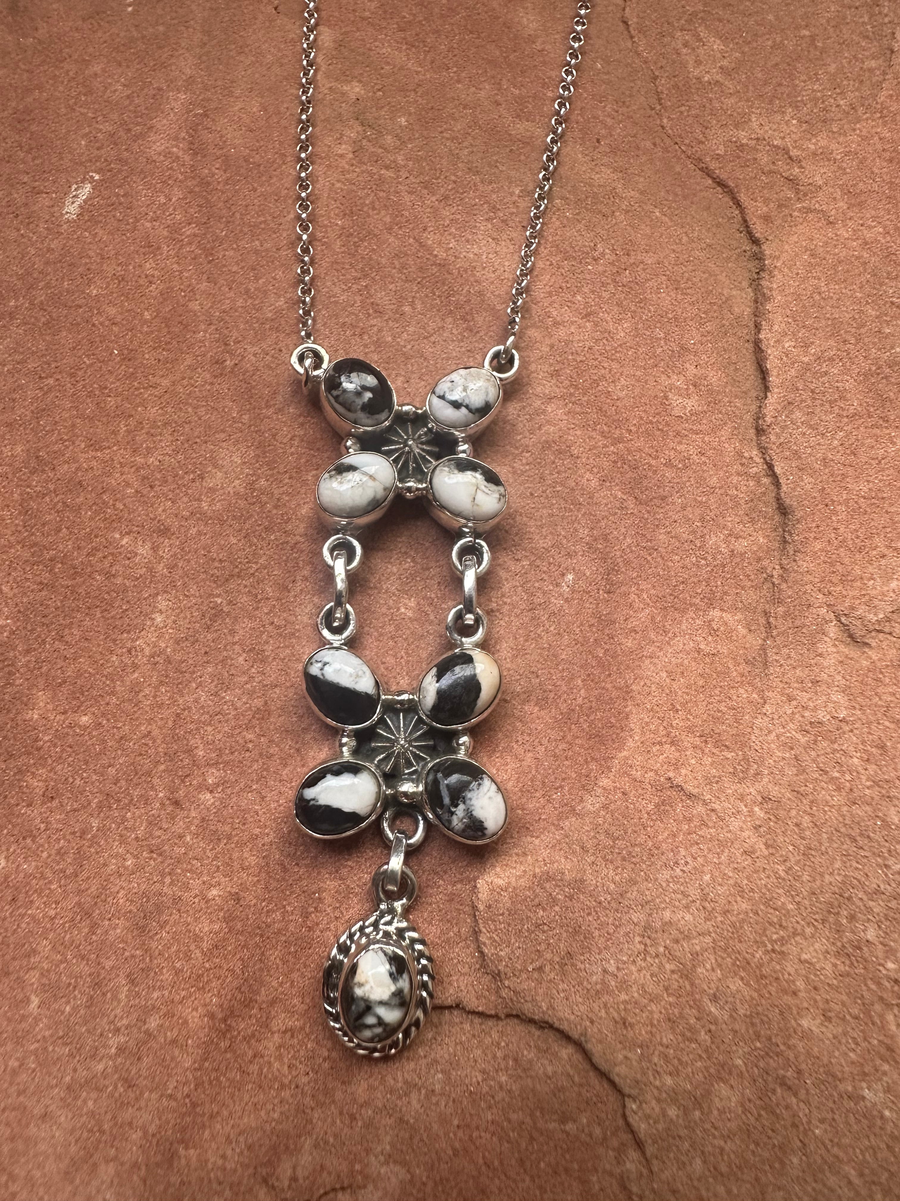 Handmade Sterling Silver & White Buffalo Necklace