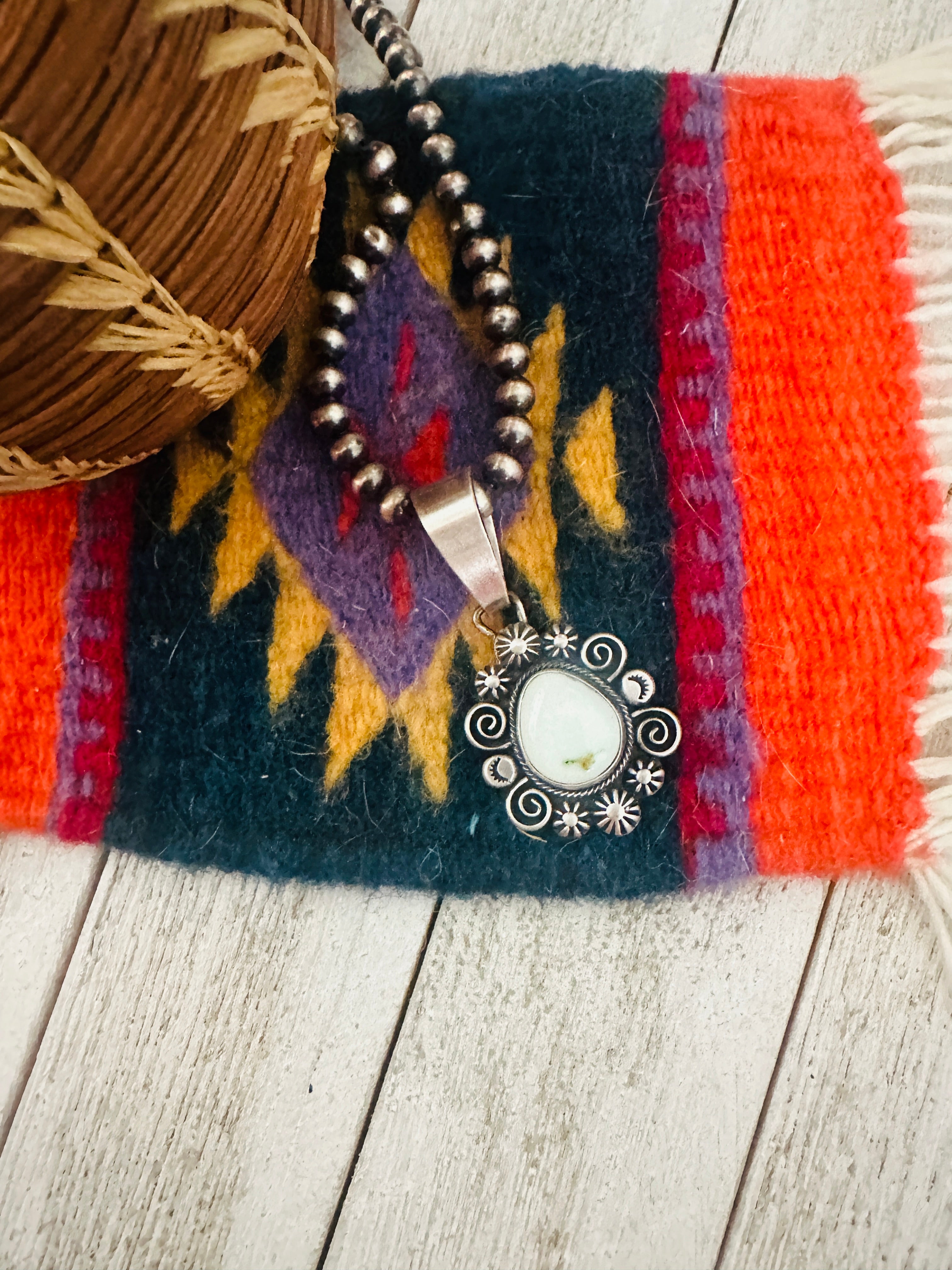 Navajo Palomino Turquoise & Sterling Silver Pendant