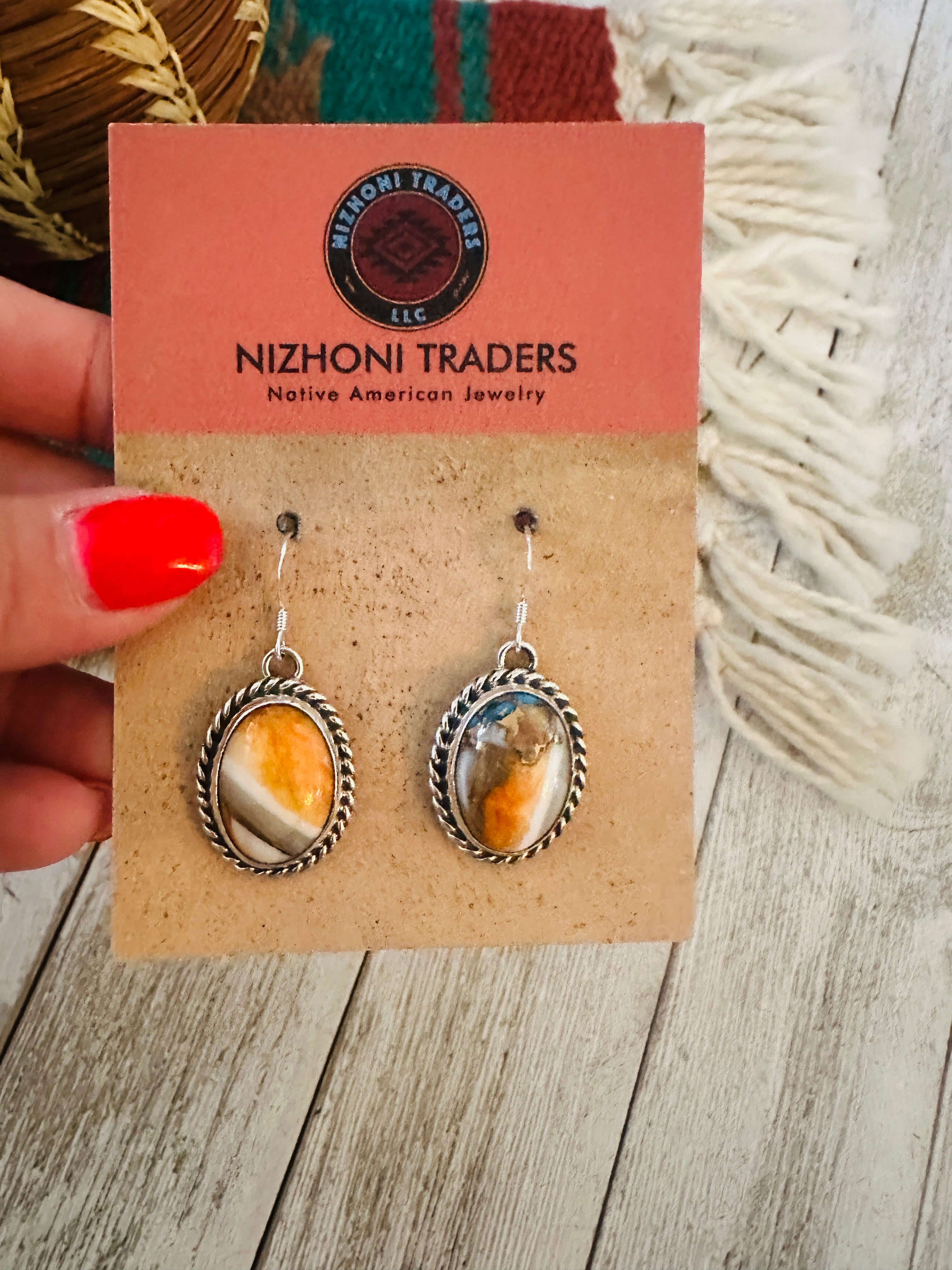 Handcrafted Sterling Silver & Spice Dangle Earrings