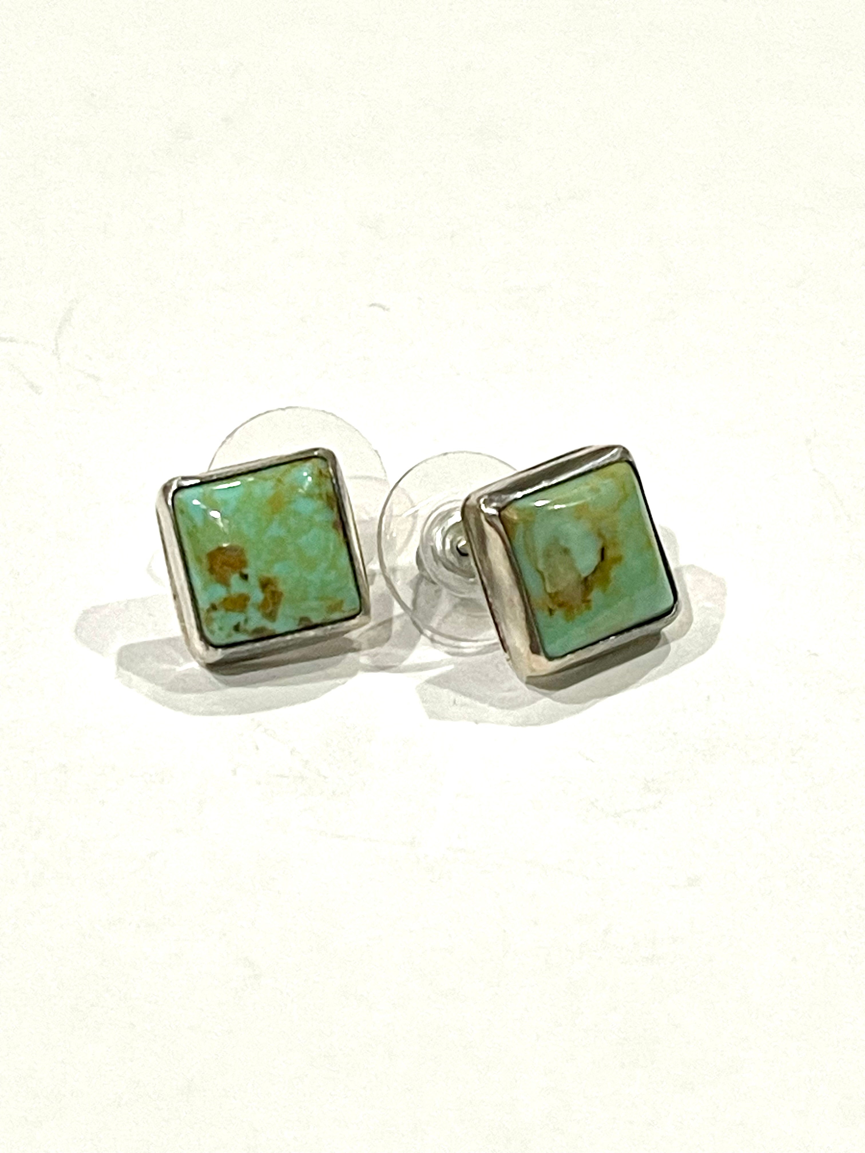 Navajo Sterling Silver & Turquoise Stud Earrings