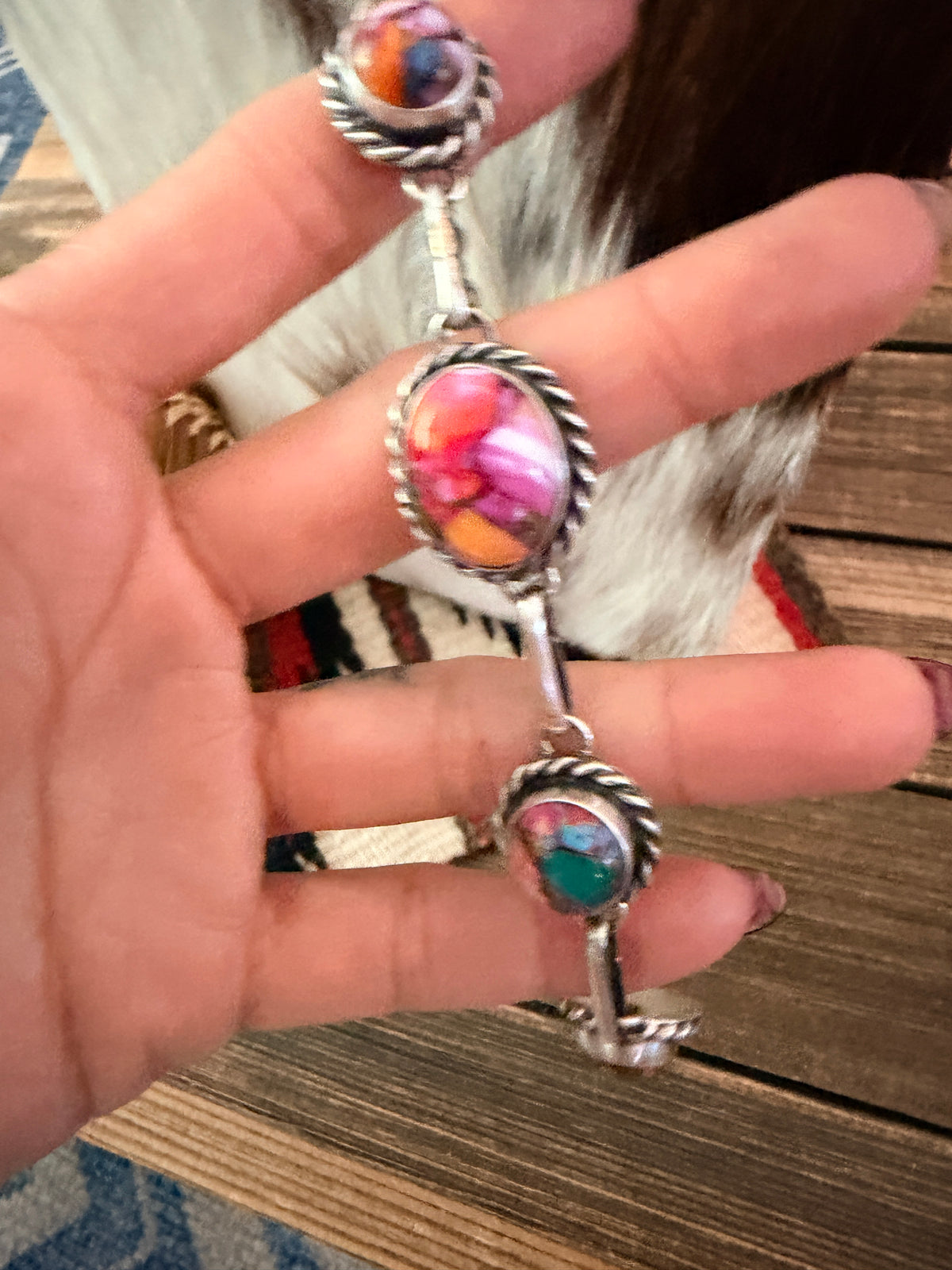 Handcrafted Sterling Silver & Pink Dream Mojave Necklace by Augustine Largo