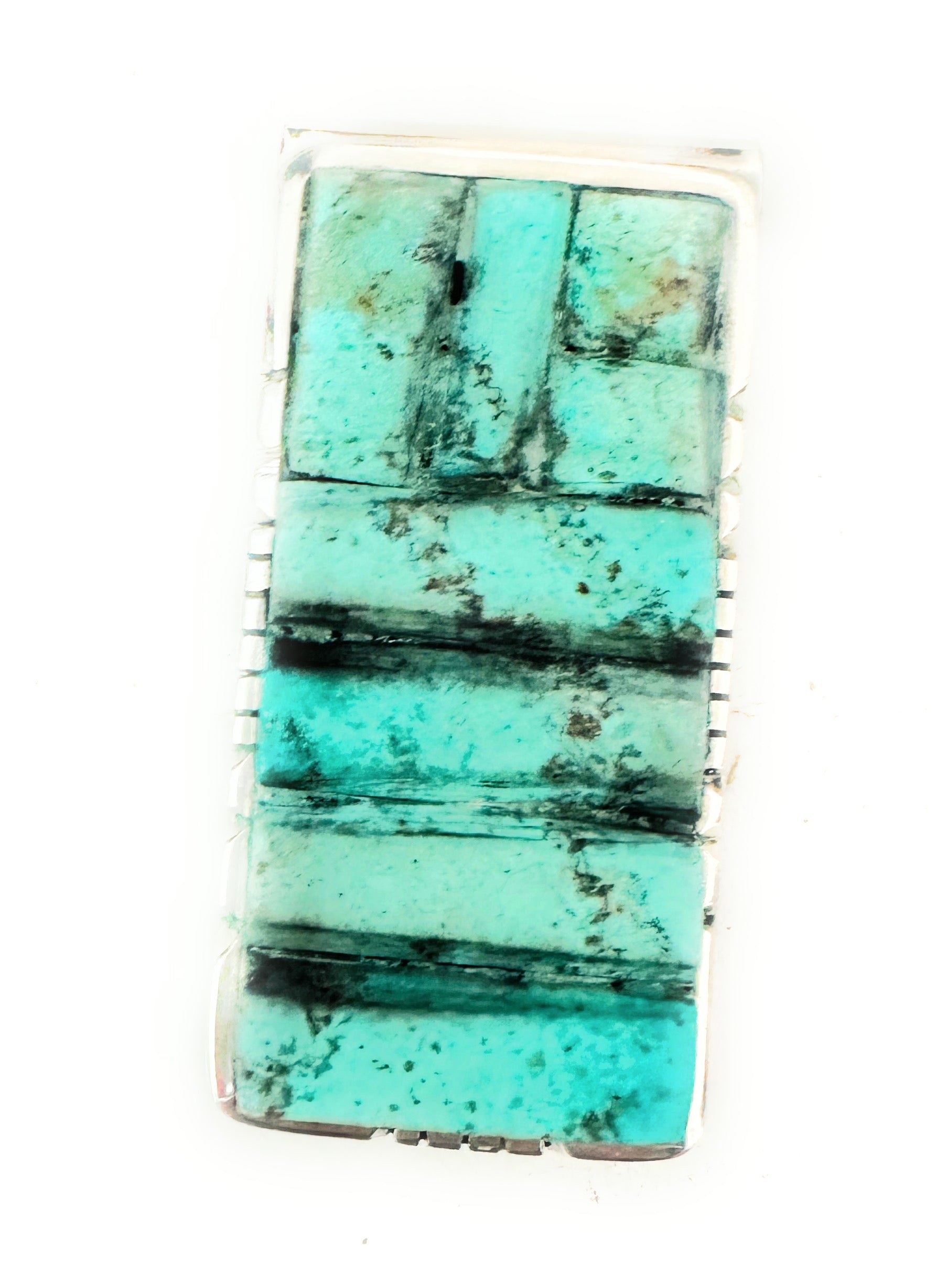 Navajo Turquoise & Sterling Silver Inlay Money Clip