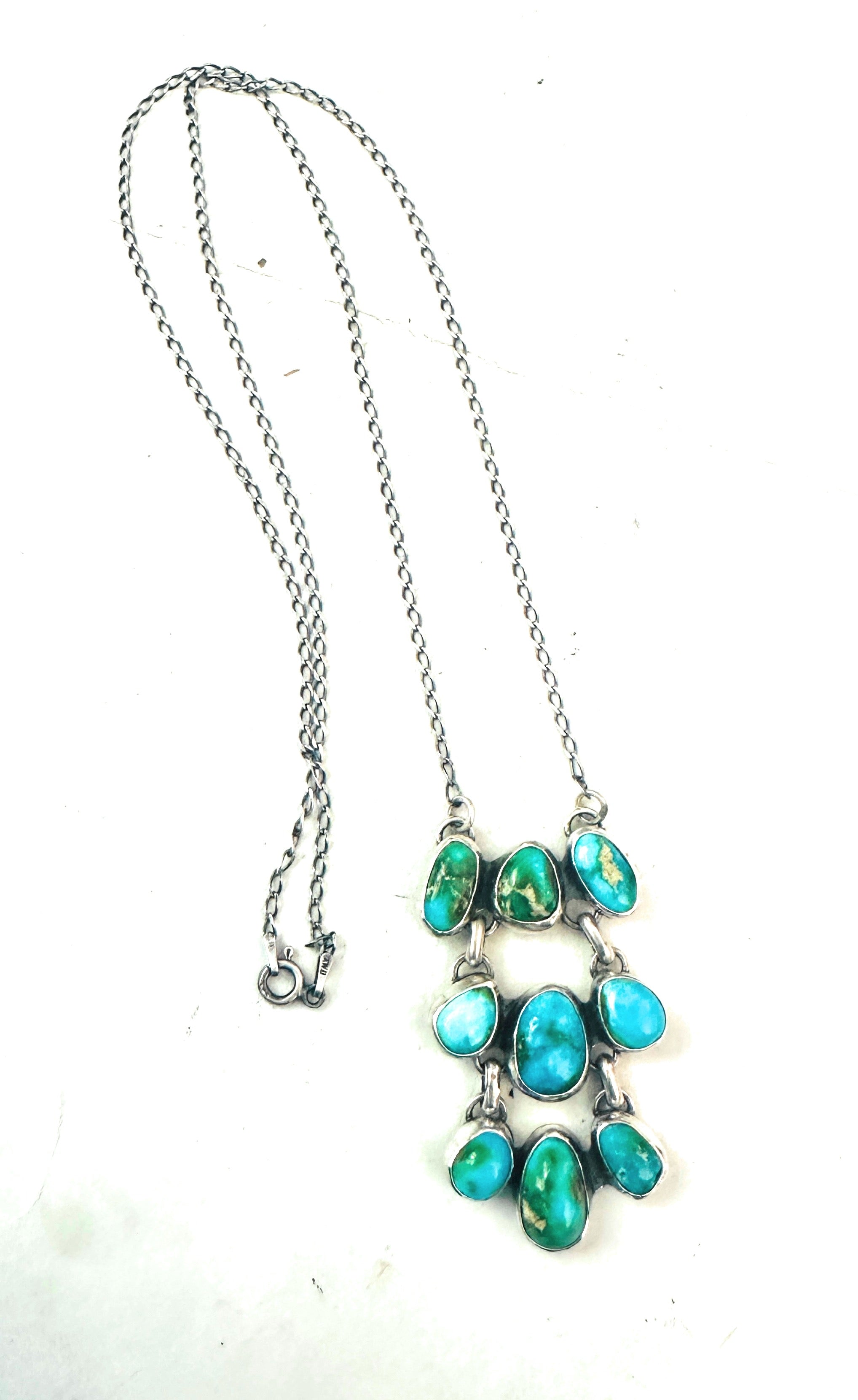 Navajo Sterling Silver & Sonoran Mountain Turquoise Necklace