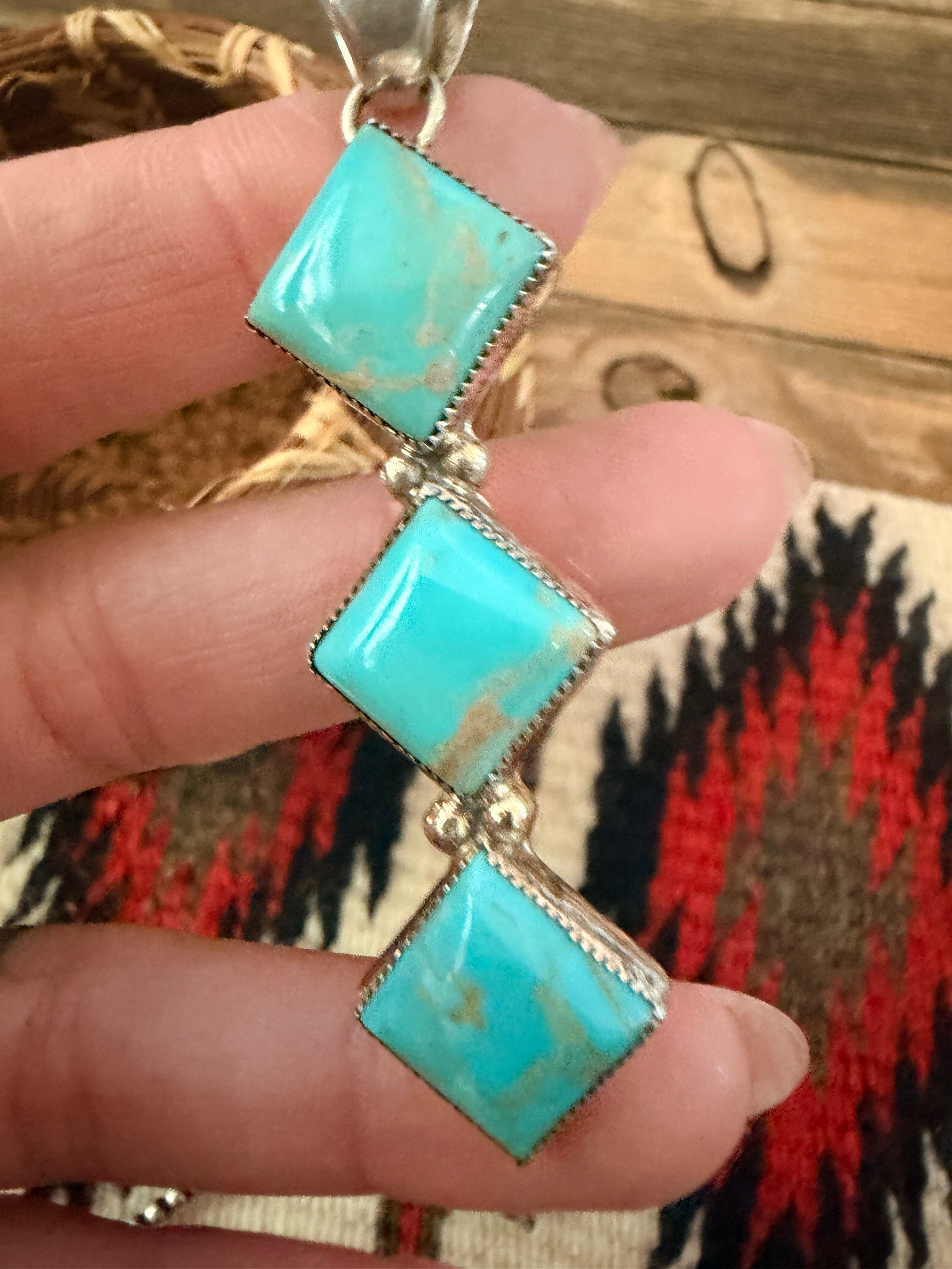 Handcrafted Sterling Silver & Turquoise Pendant