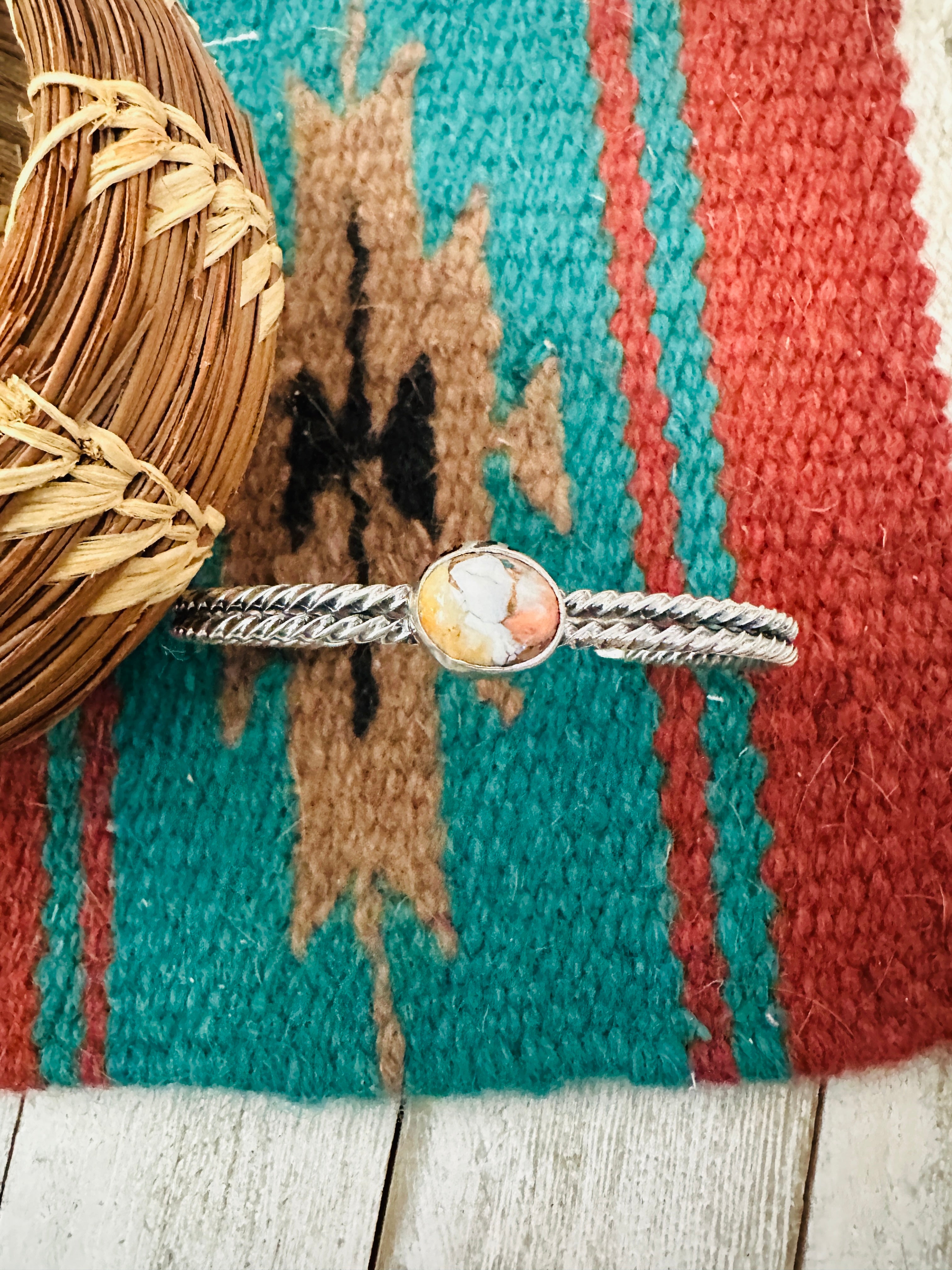 Navajo Sterling Silver & Spice Cuff Bracelet