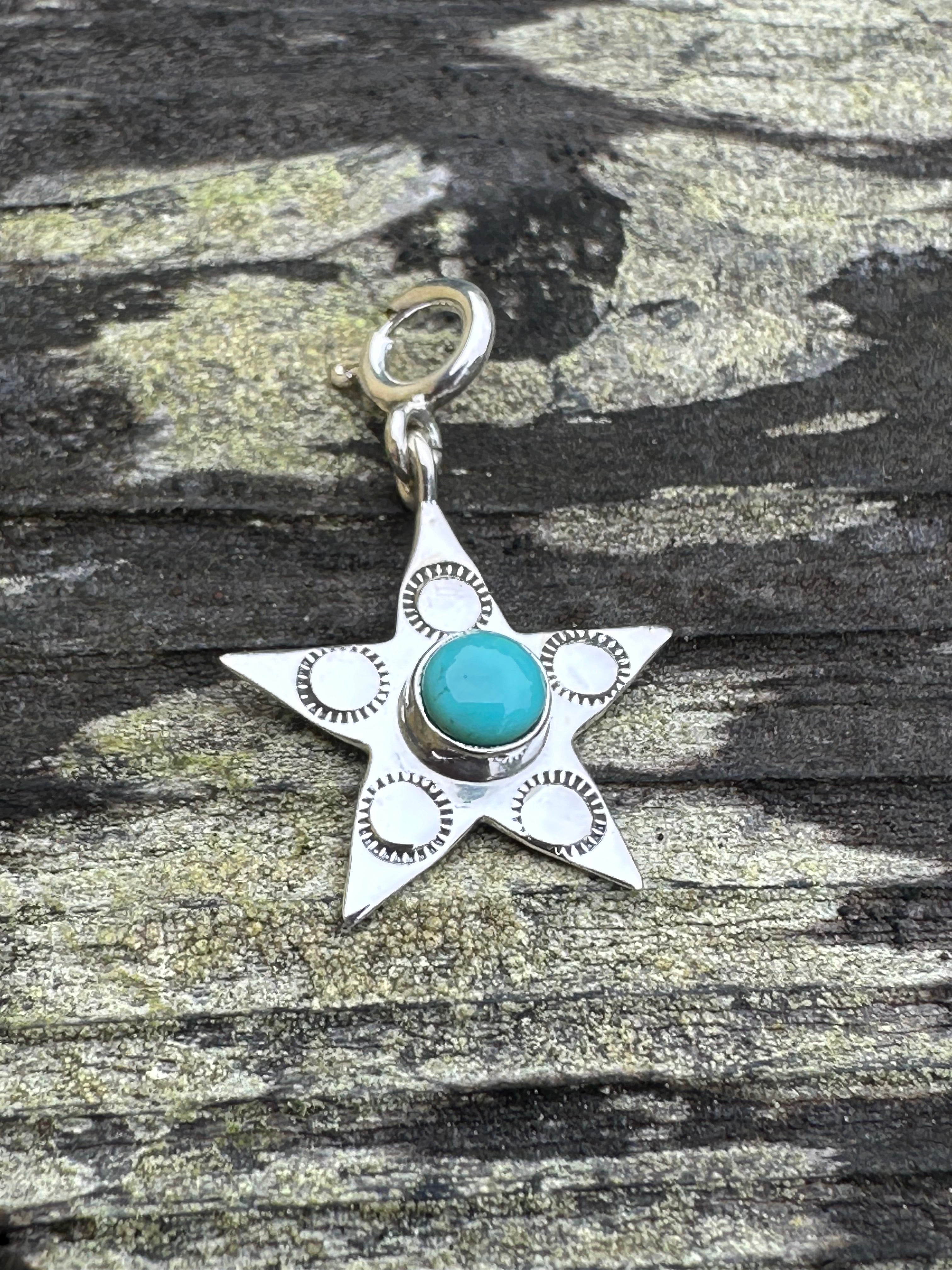 Sterling Silver and Turquoise Star Charm