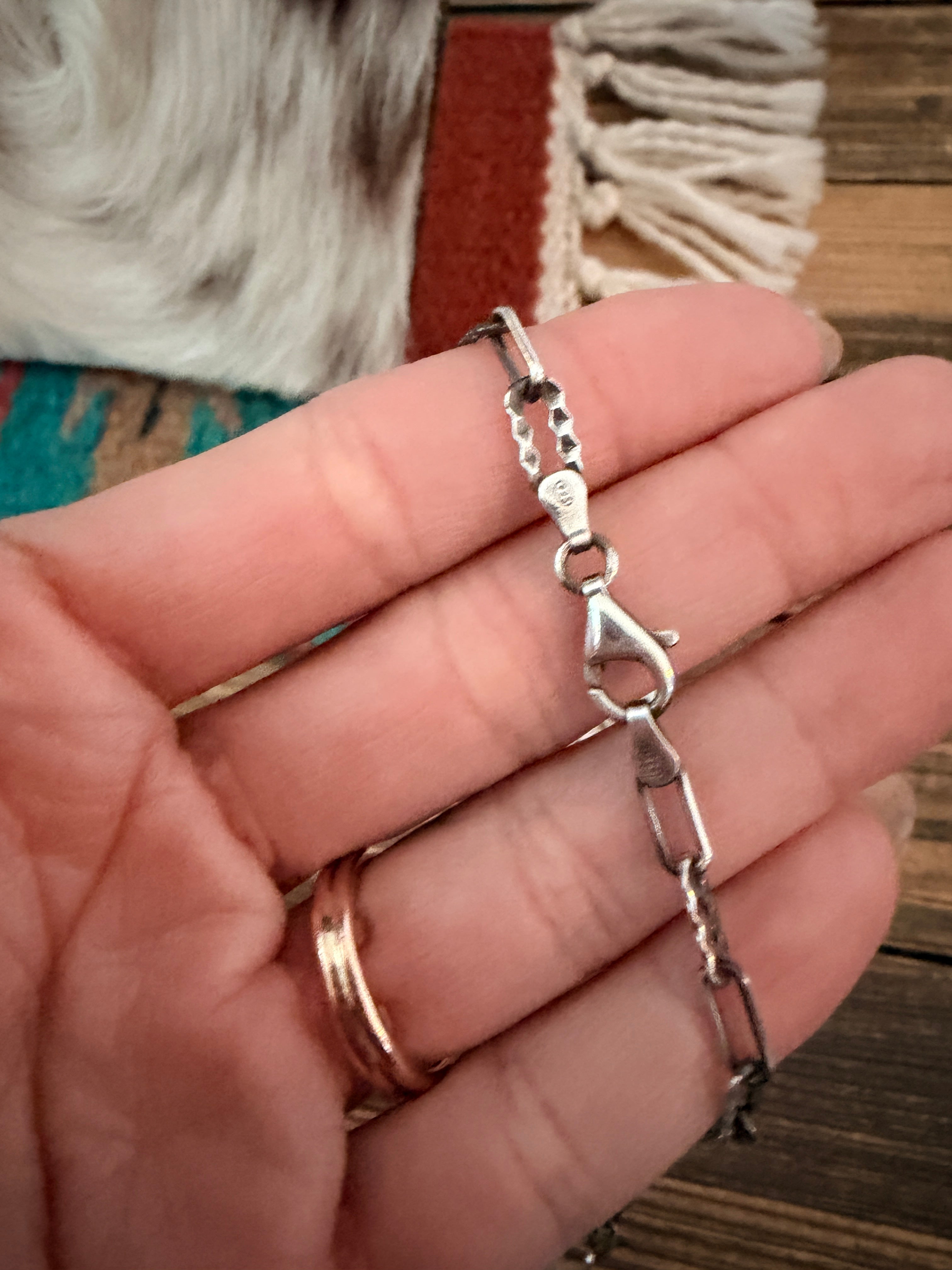 Handmade Sterling Silver & Fire Opal Beaded Necklace