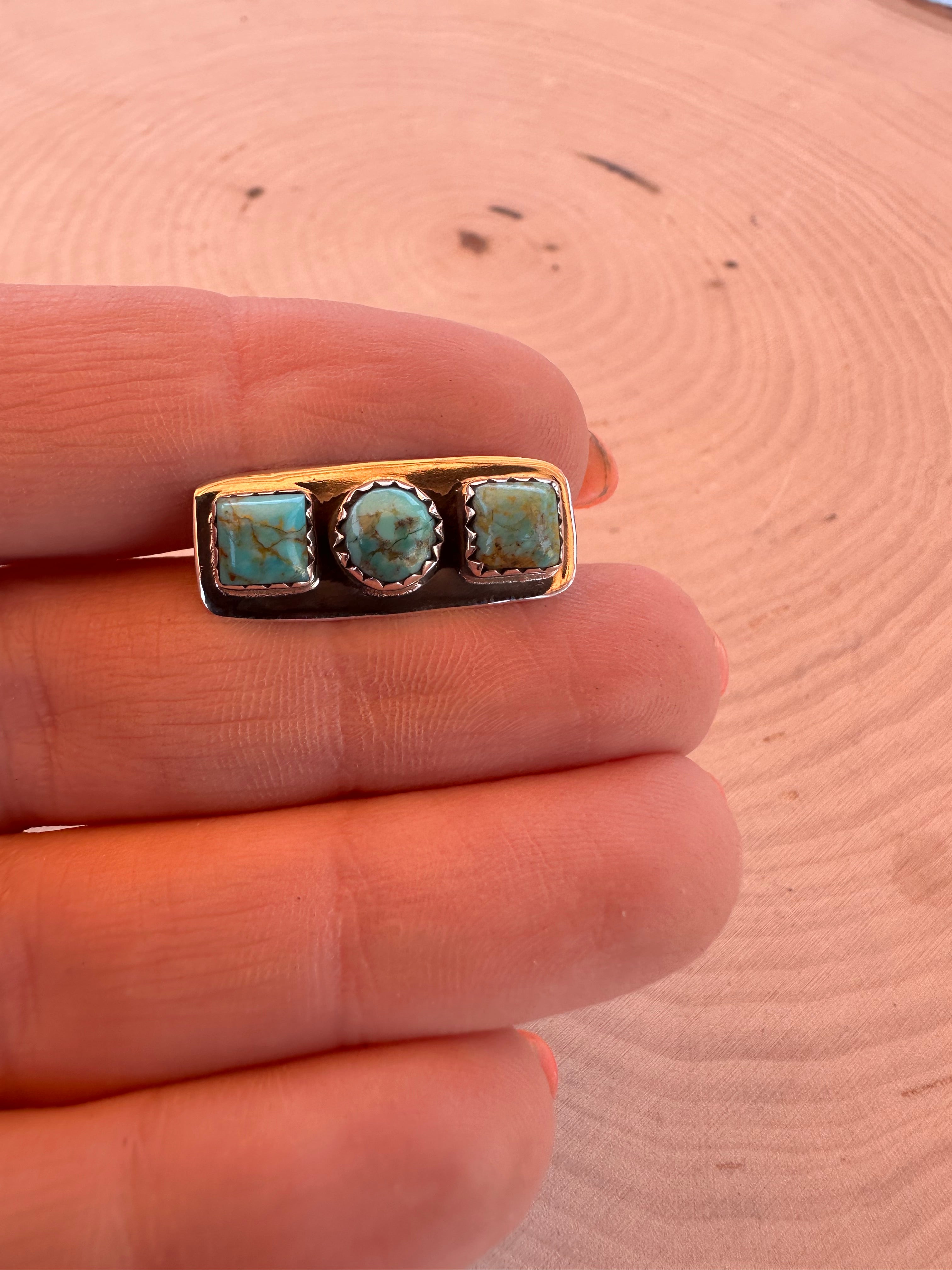 Handmade Turquoise & Sterling Silver Watch Charm Signed Nizhoni