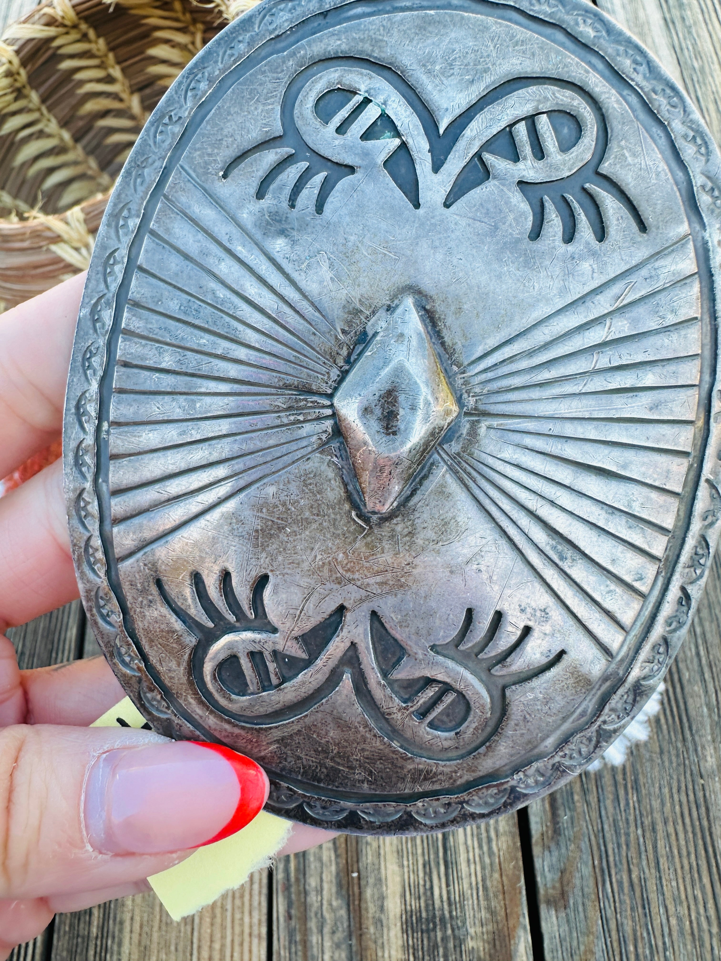 Handcrafted Vintage Old Pawn Sterling Silver Belt Buckle