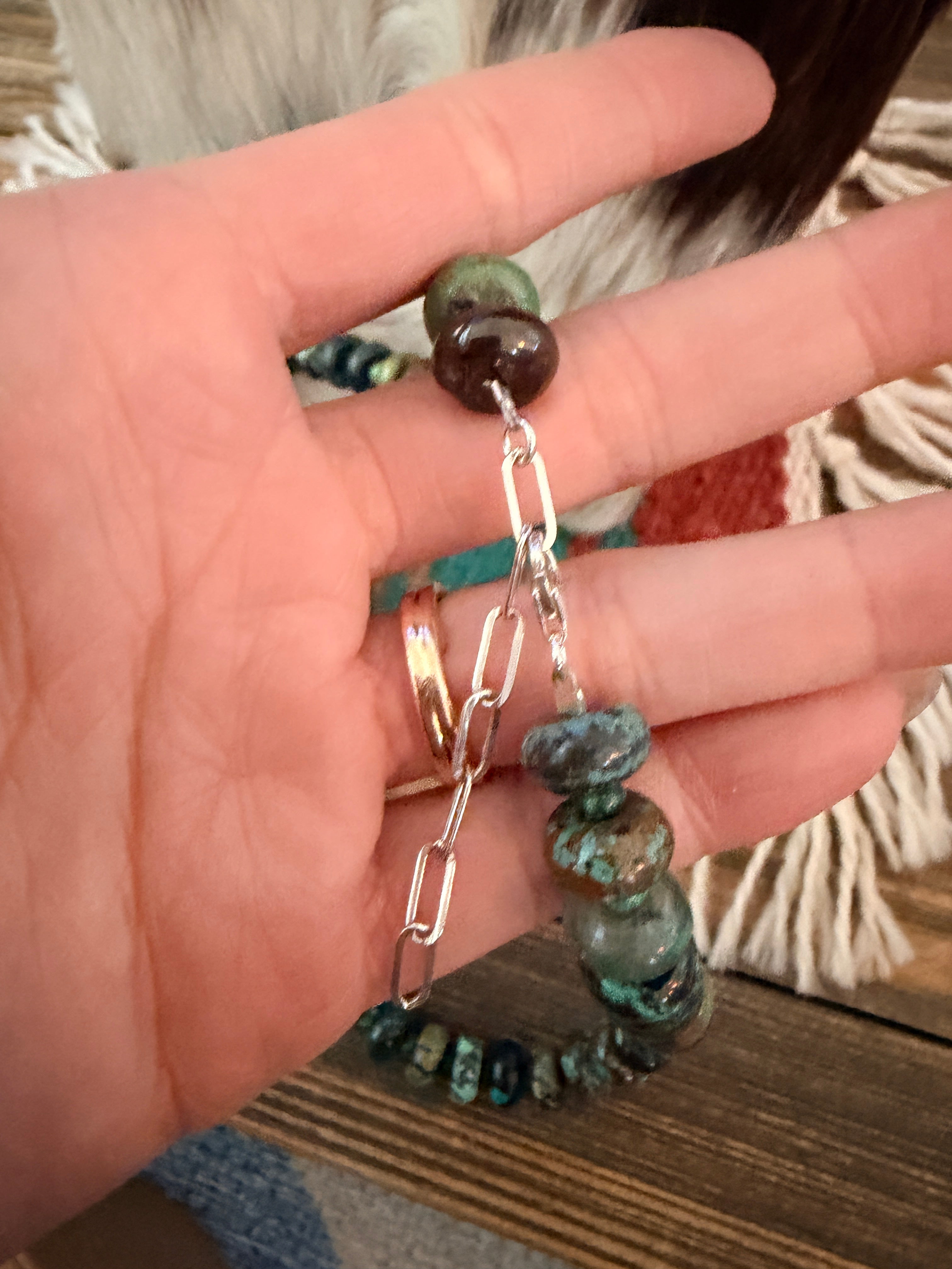 Handmade Hubei Turquoise Beaded 18” Necklace