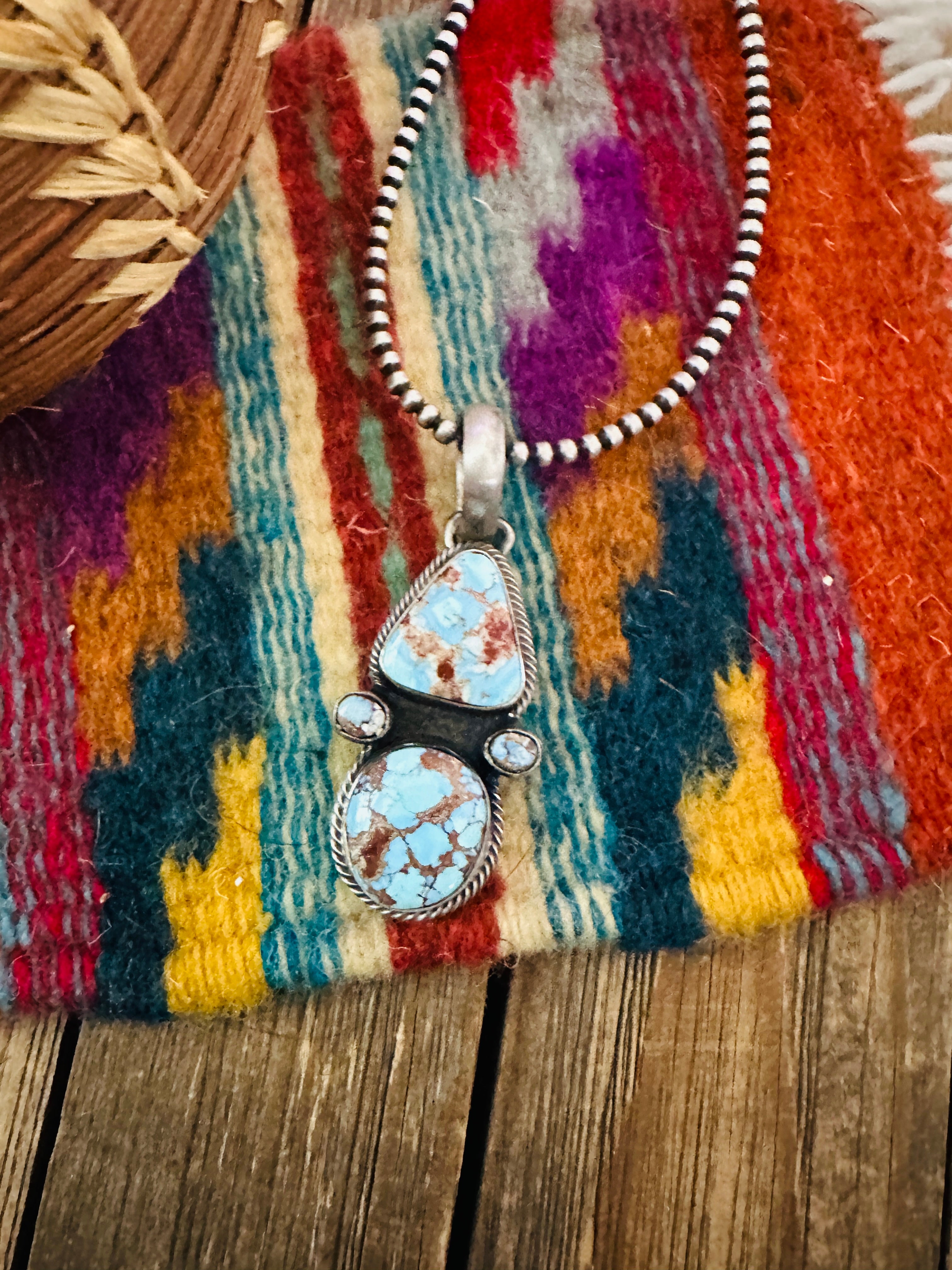 Handcrafted Sterling Silver & Golden Hills Turquoise Pendant by Darrin Livingston