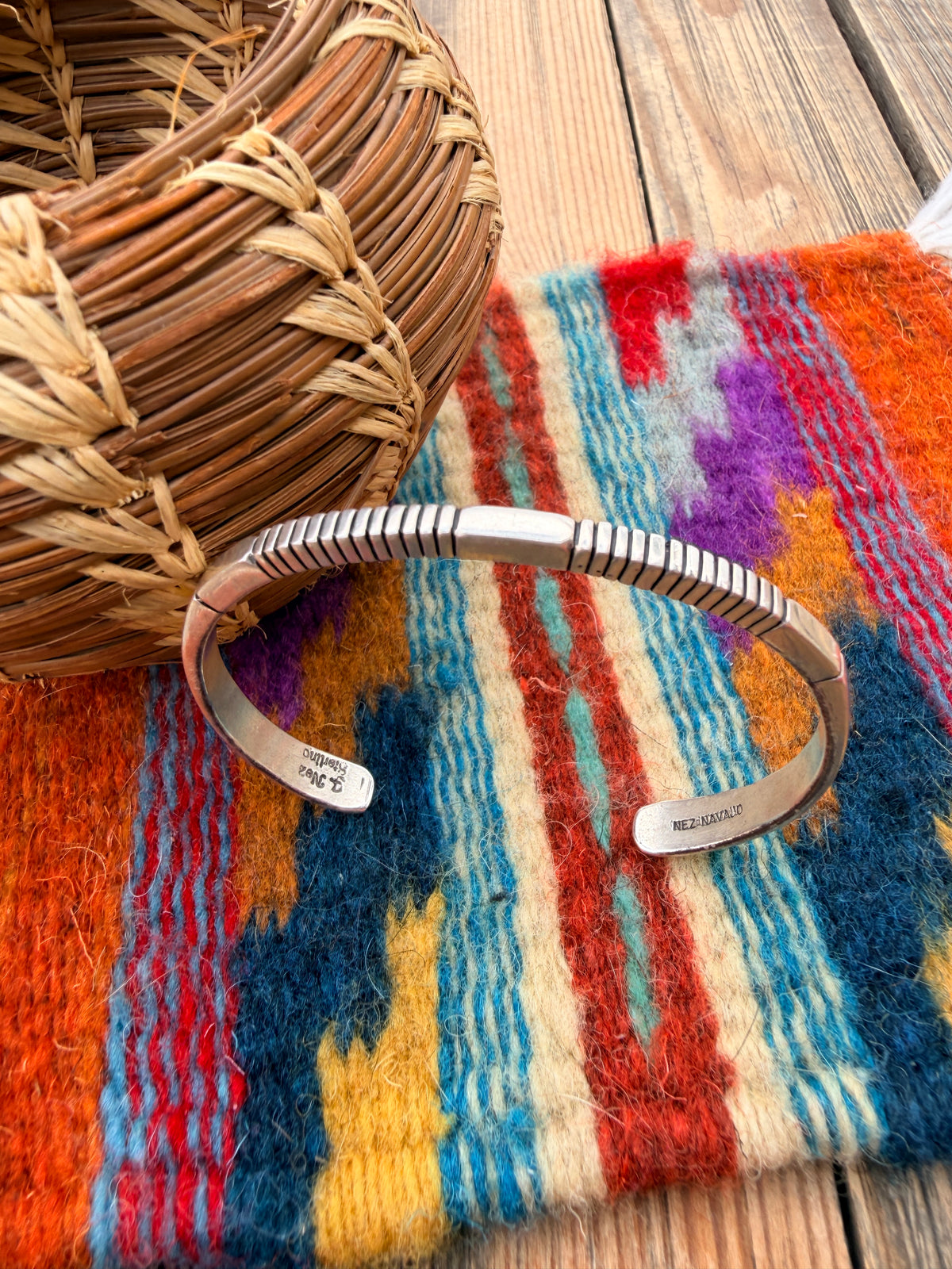 Handcrafted Old Pawn Sterling Silver Cuff Bracelet