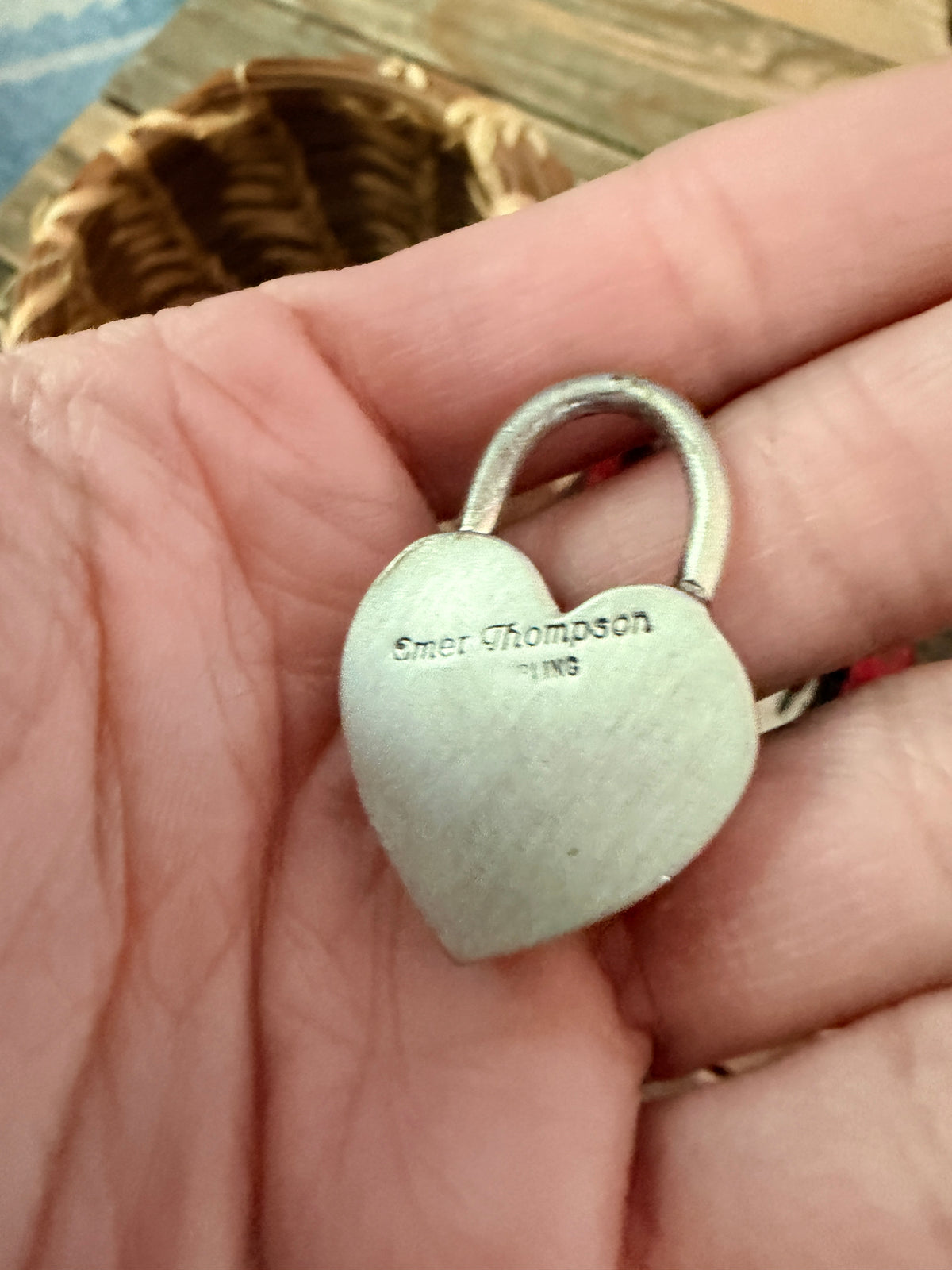 Handcrafted Sterling Silver & Coral Heart Locket Pendant