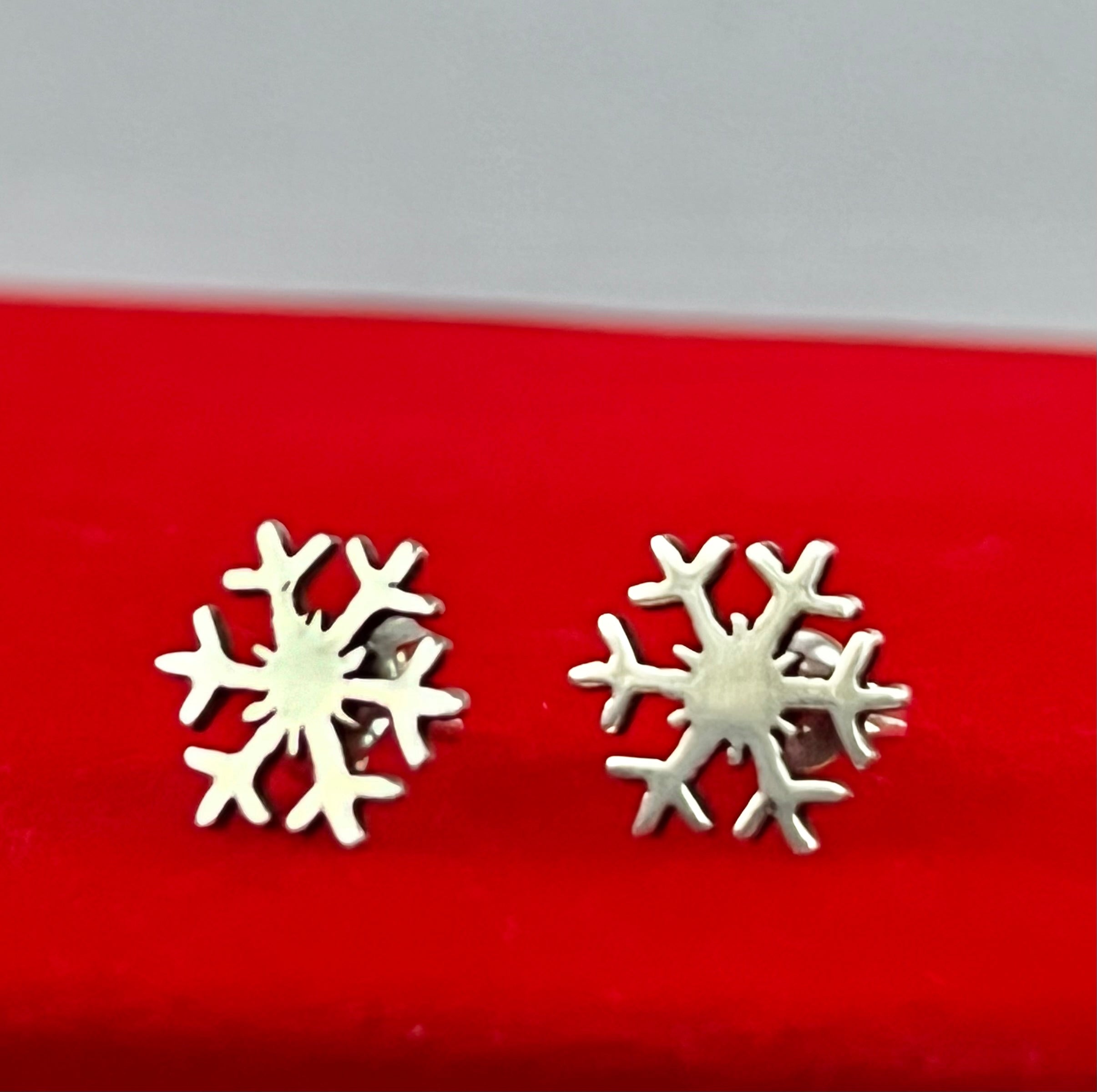 Sterling Silver Snowflake Earrings On Post