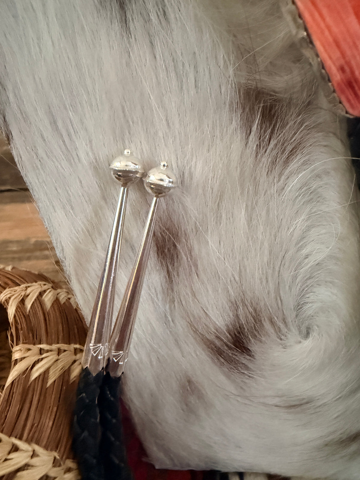 Handcrafted Sterling Silver & Orange Spiny Oyster Bolo Tie