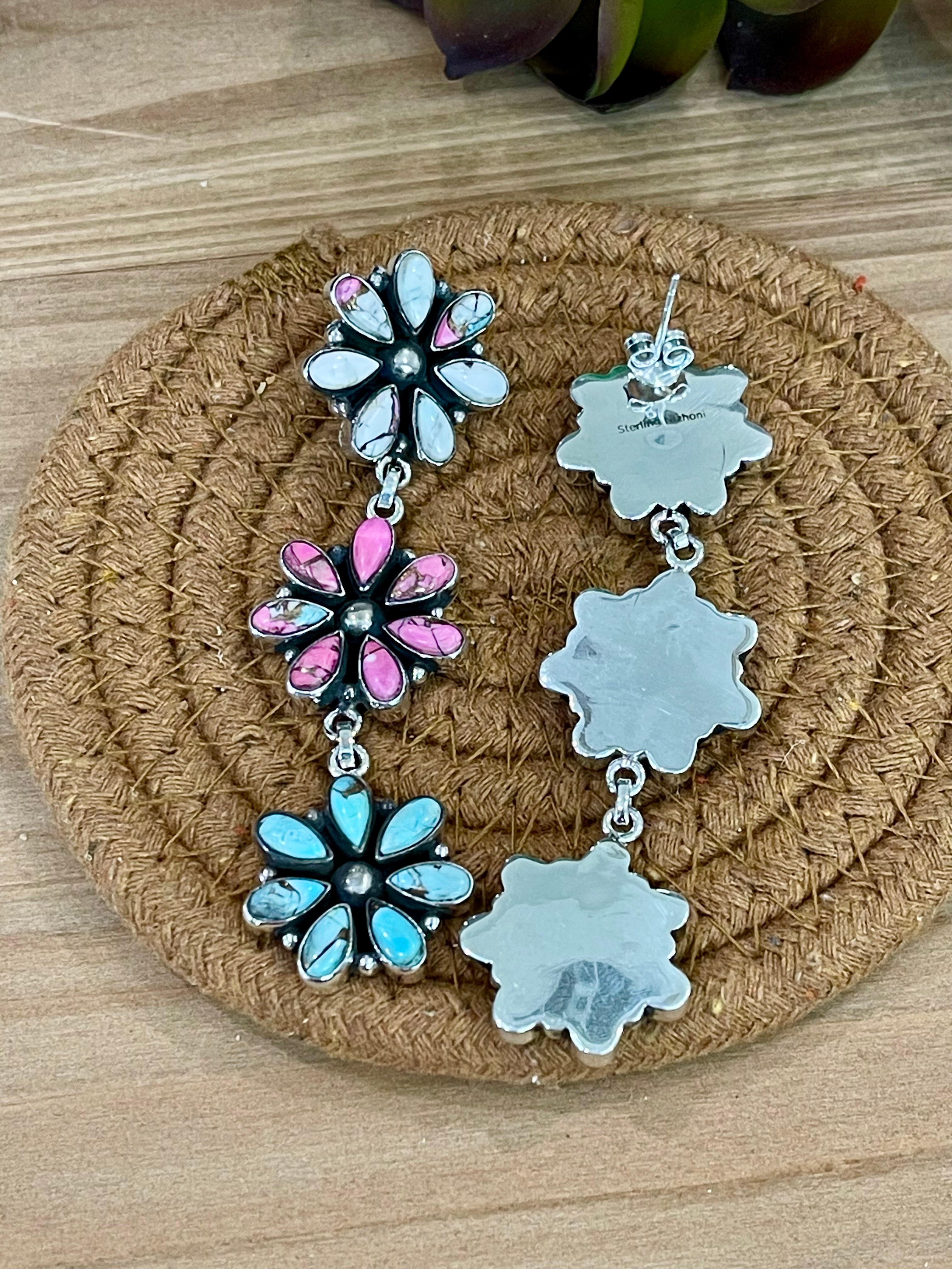 Handmade Cotton Candy & Sterling Silver Dangles