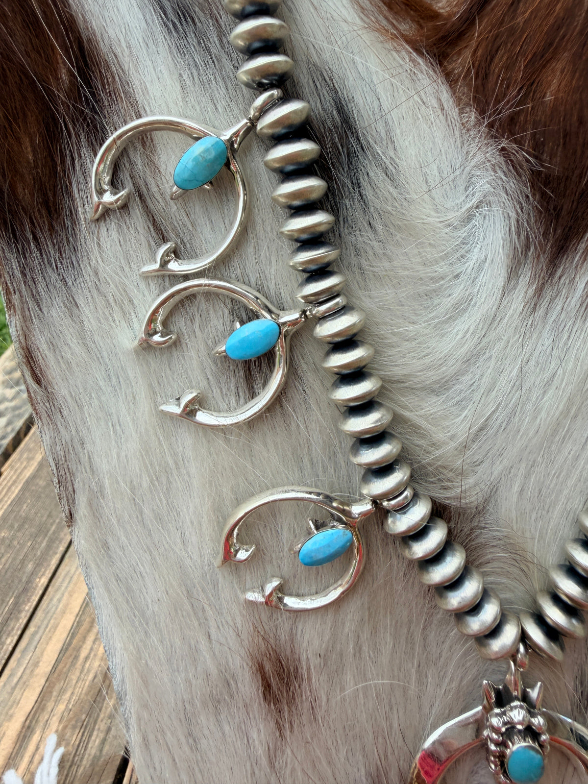 Handcrafted Turquoise & Sterling Silver Naja Necklace