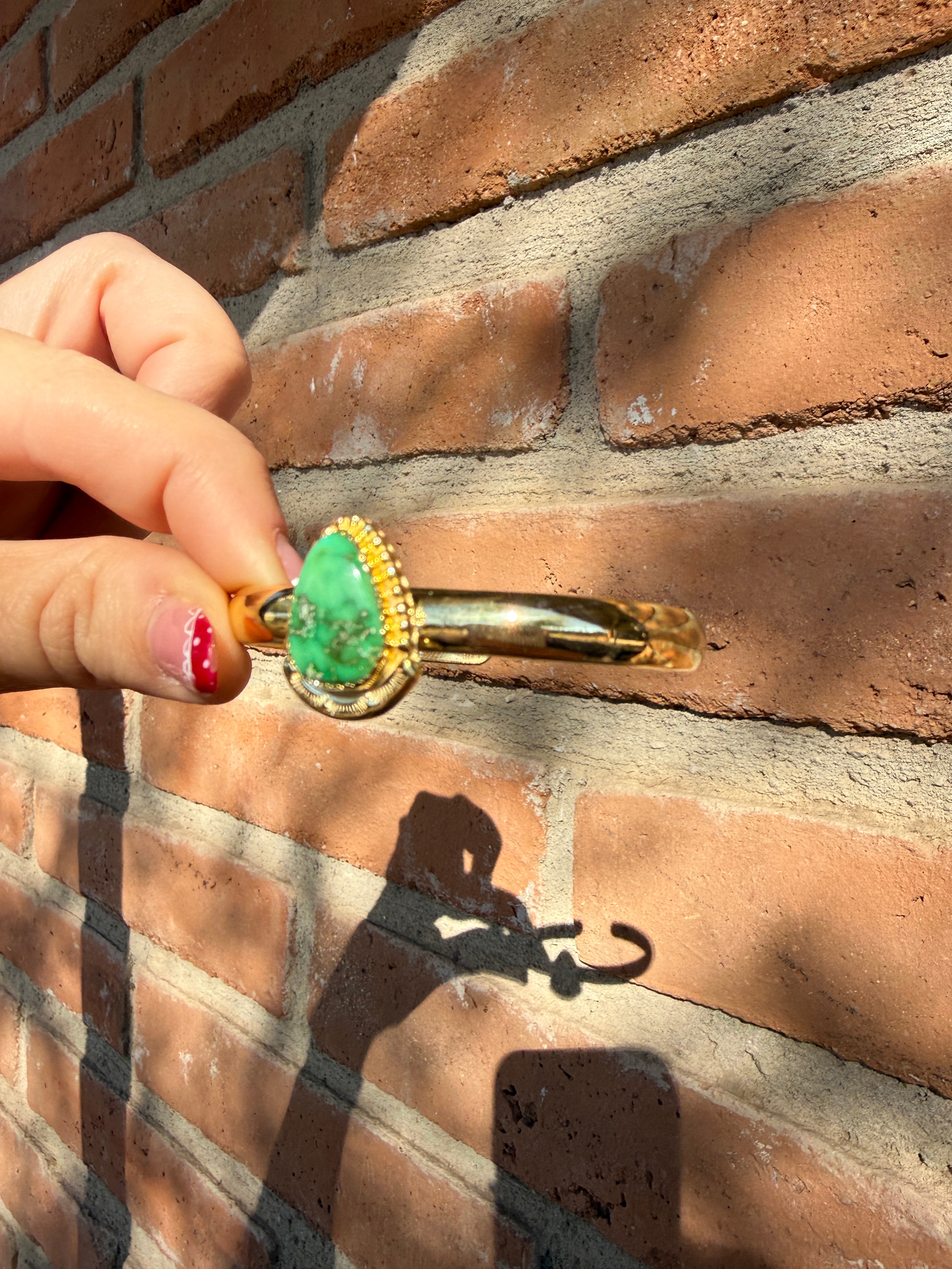 “The Golden Collection” Handmade Gold Plated Sterling Silver Natural Sonoran Mountain Turquoise Bracelet style 4