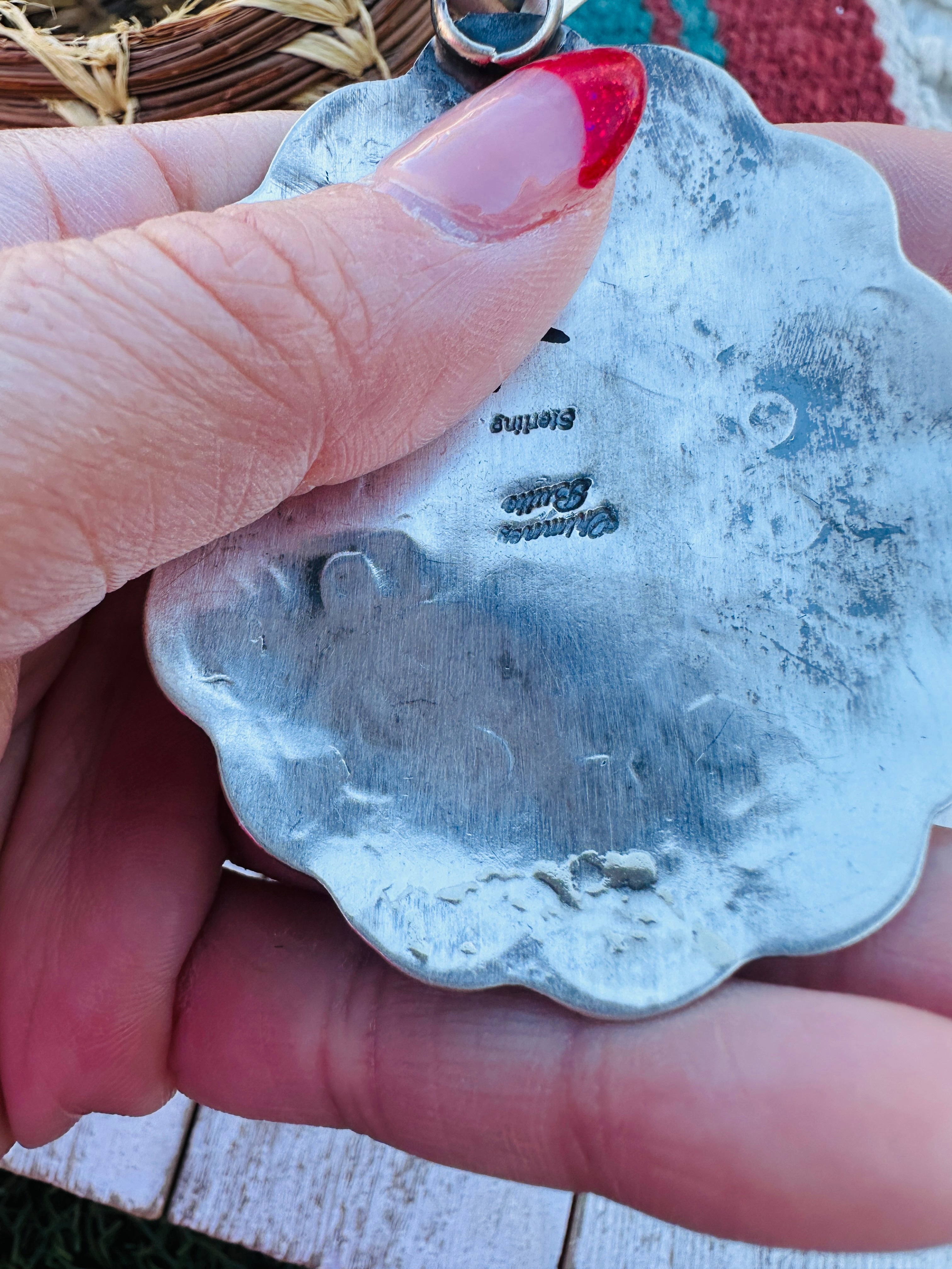 Handcrafted Sterling Silver & Sonoran Mountain Turquoise Pendant by Chimney Butte
