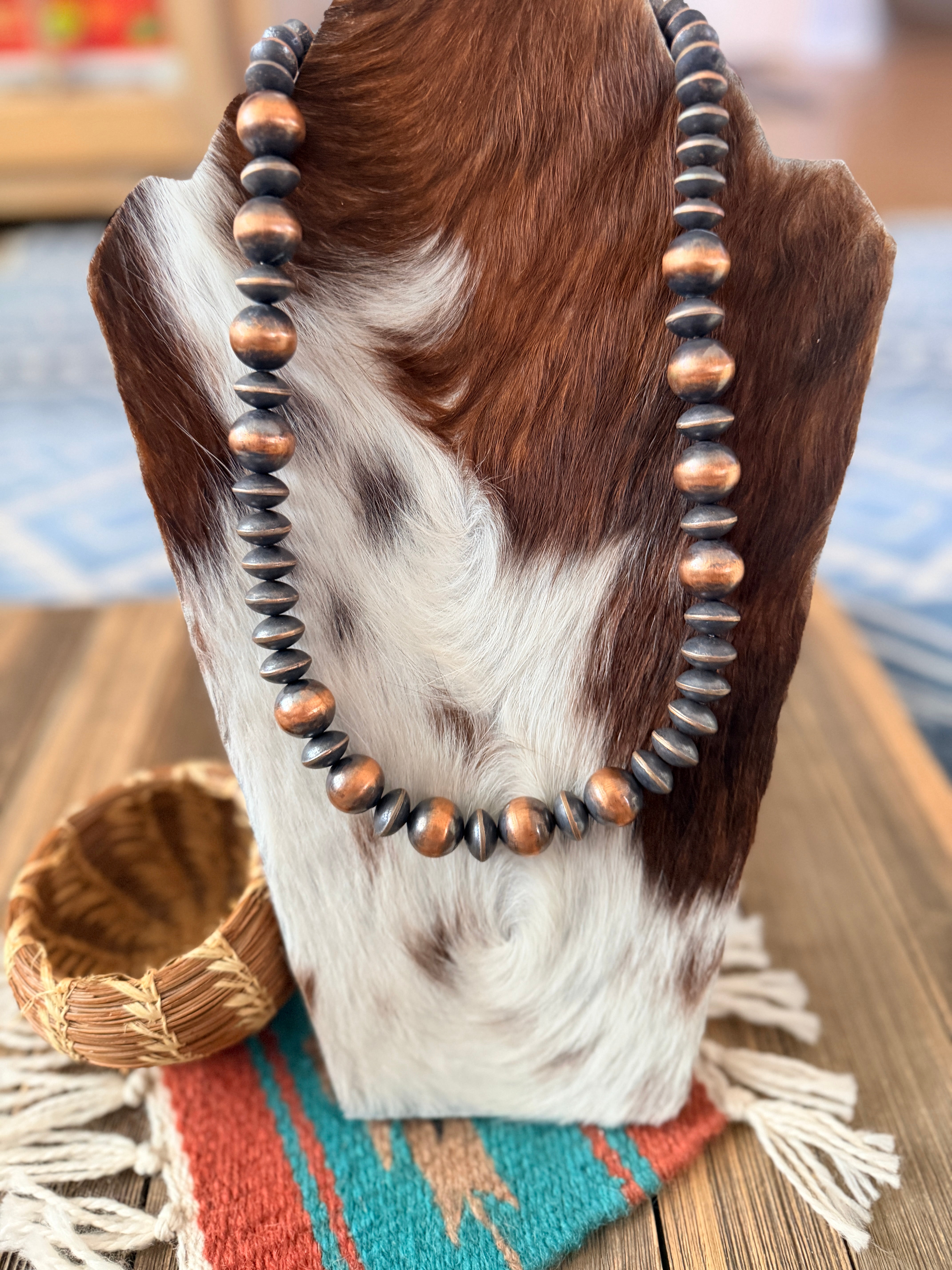 Handcrafted Copper 20” Beaded Necklace
