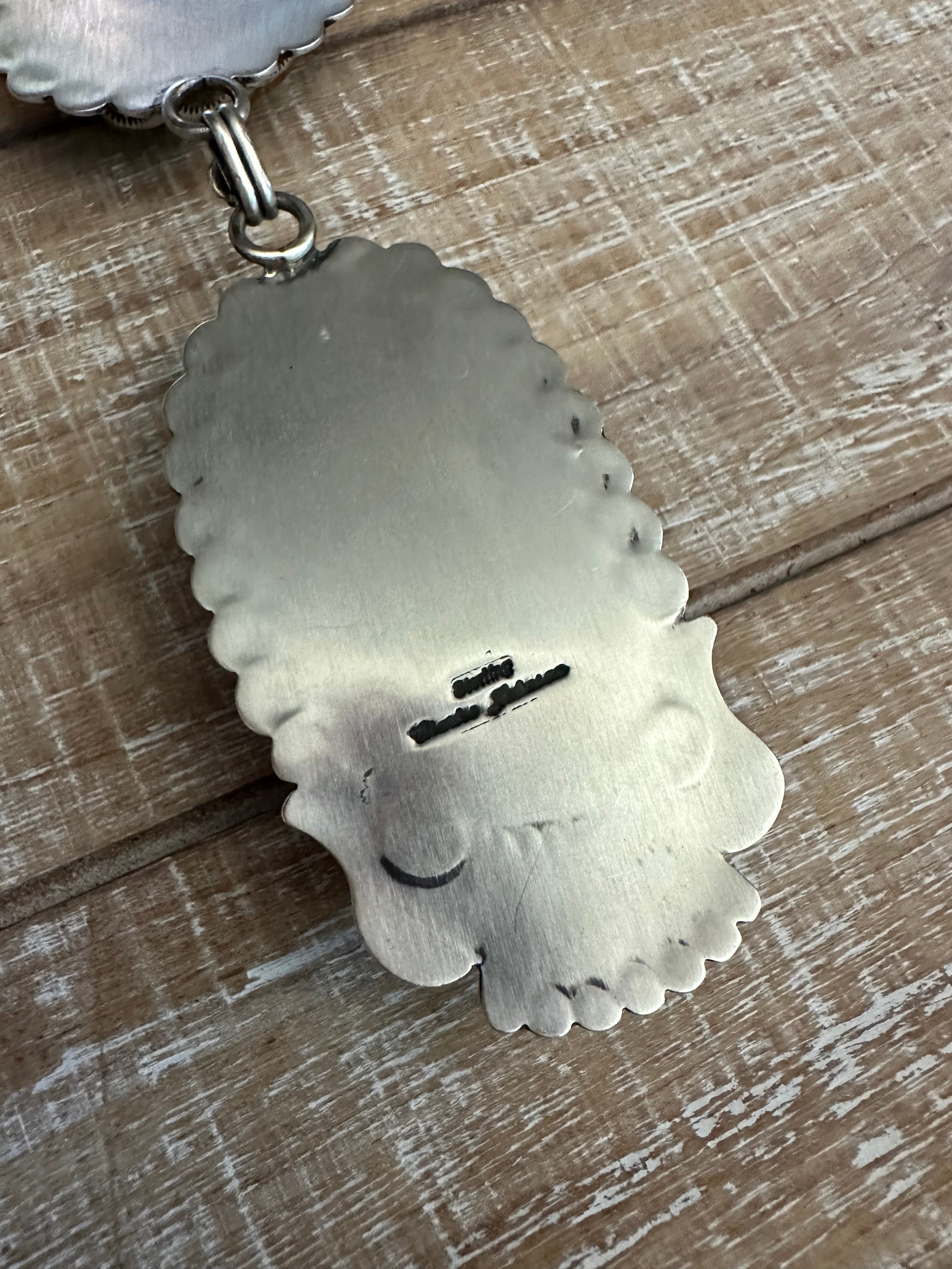 Charles Johnson Navajo Royston Turquoise & Sterling Silver Necklace, B