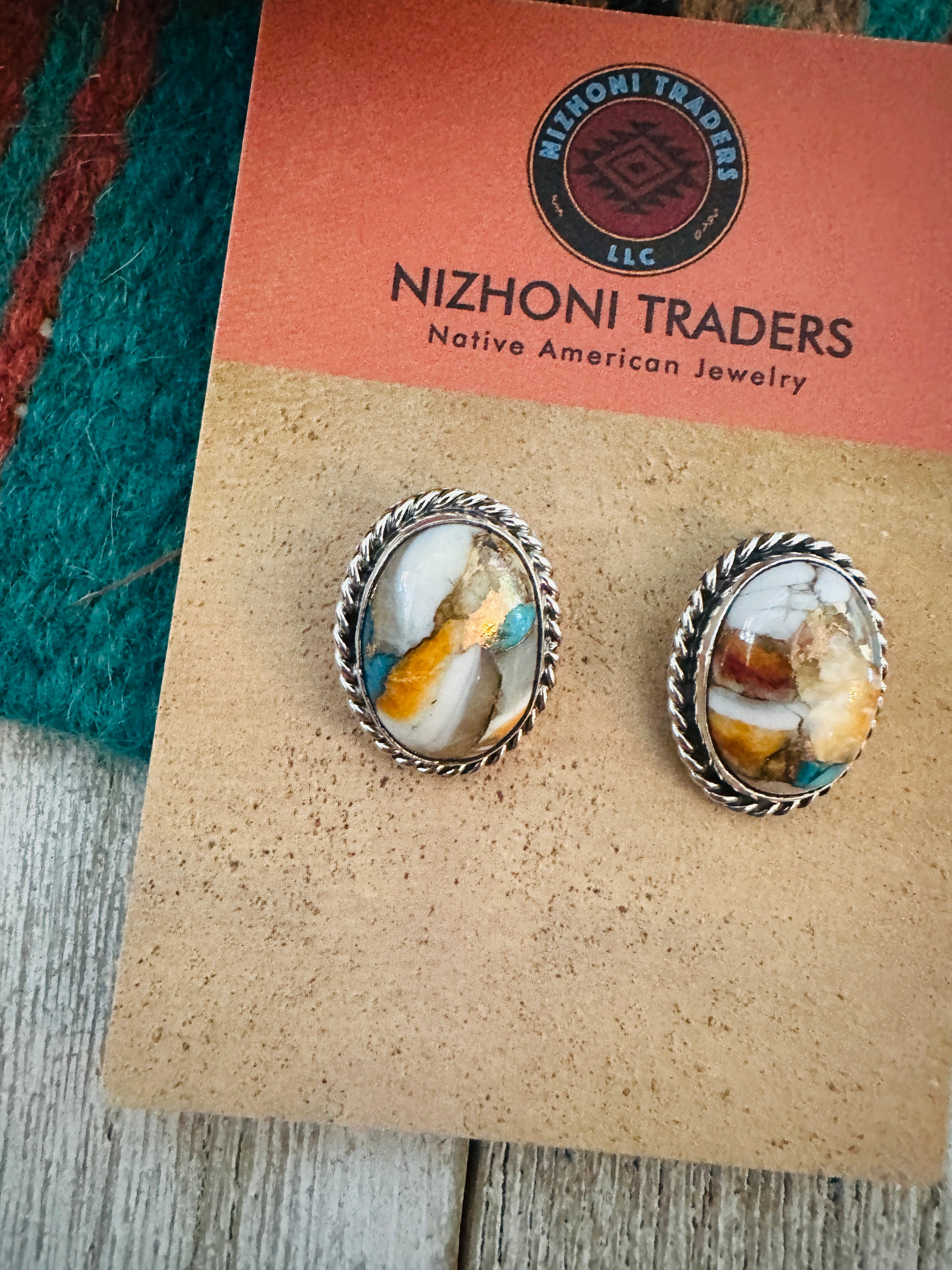 Handcrafted Sterling Silver & Spice Stud Earrings