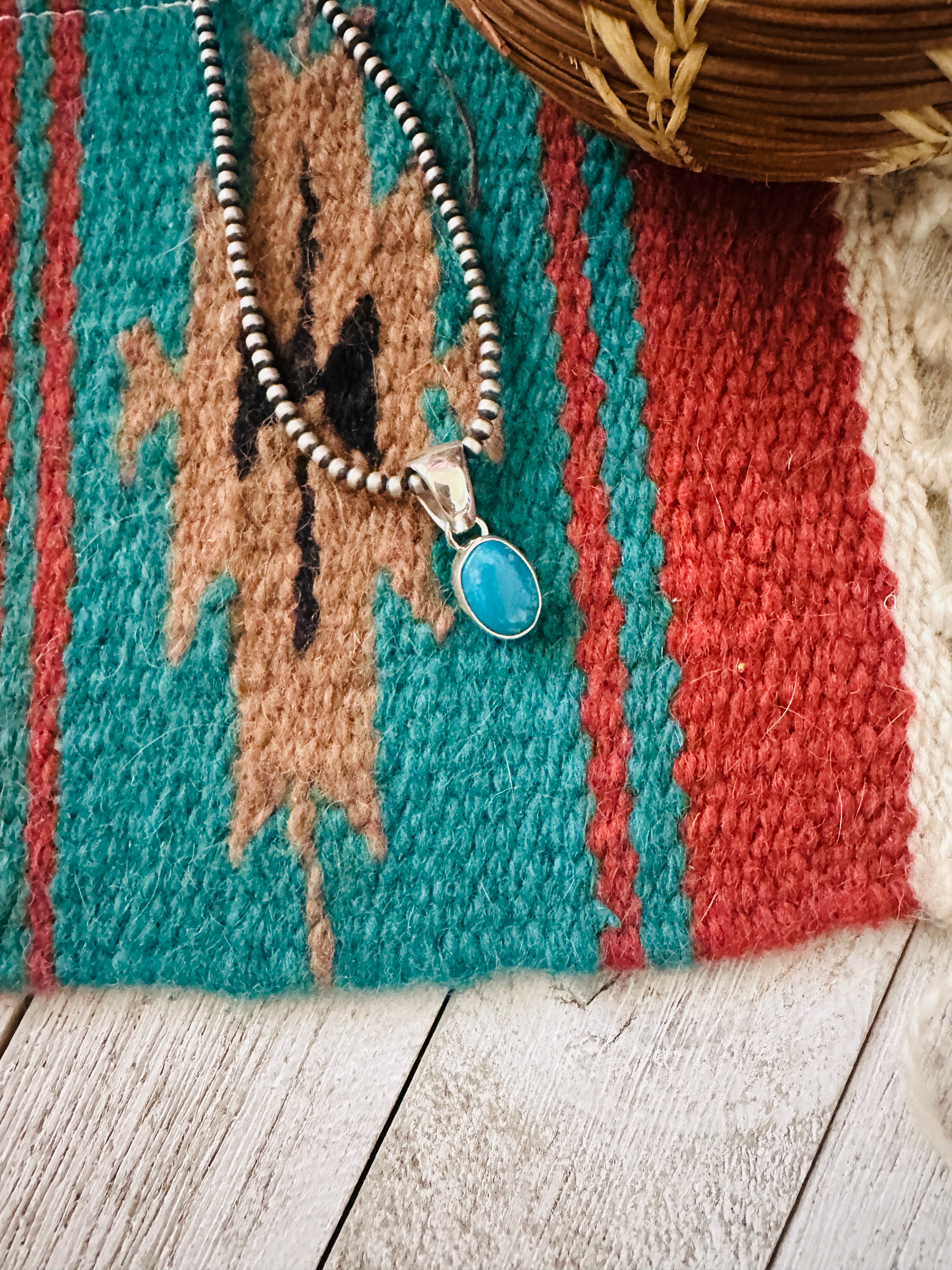 Navajo Turquoise & Sterling Silver Pendant