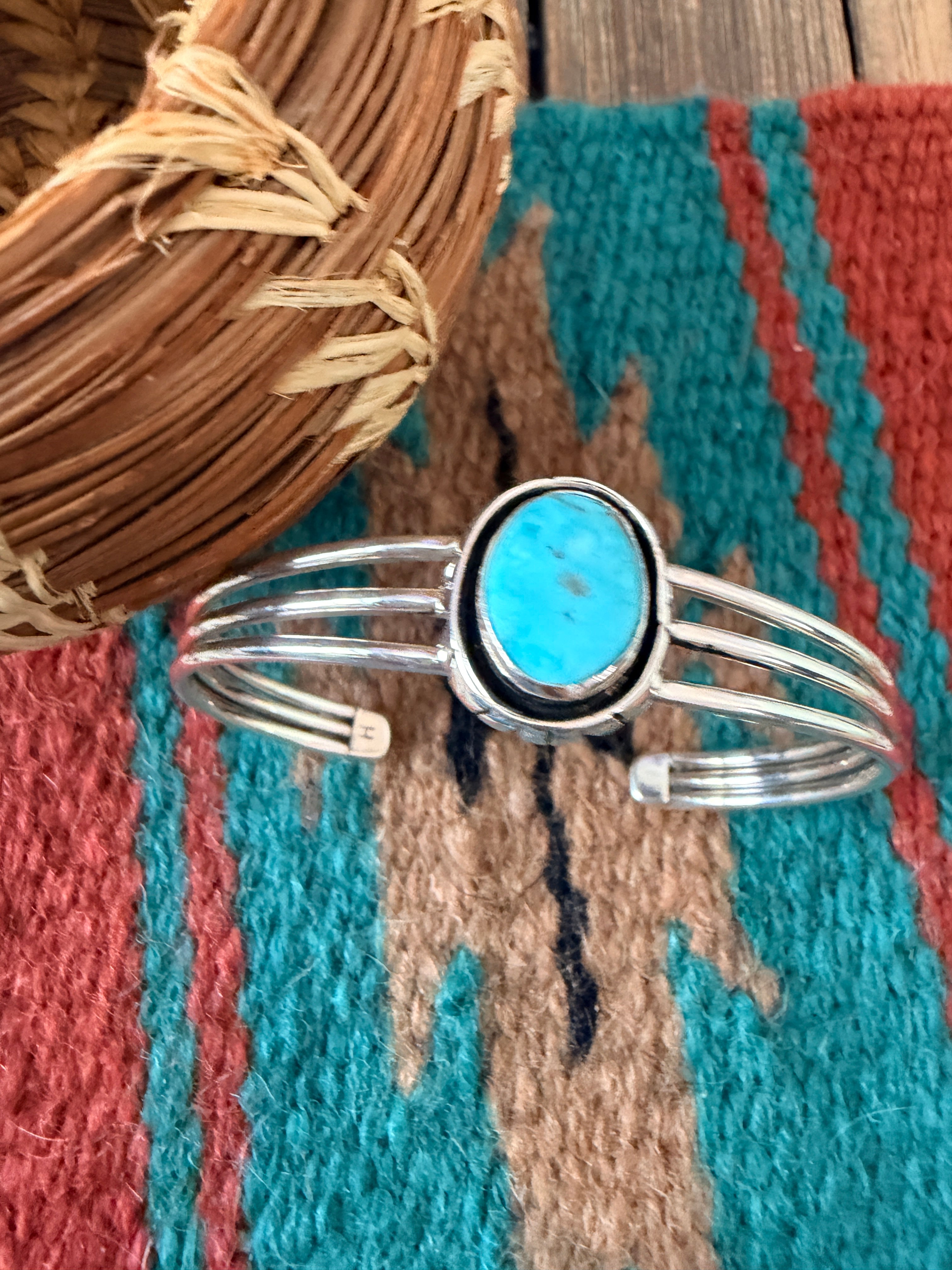 Handcrafted Sterling Silver & Turquoise Cuff Bracelet