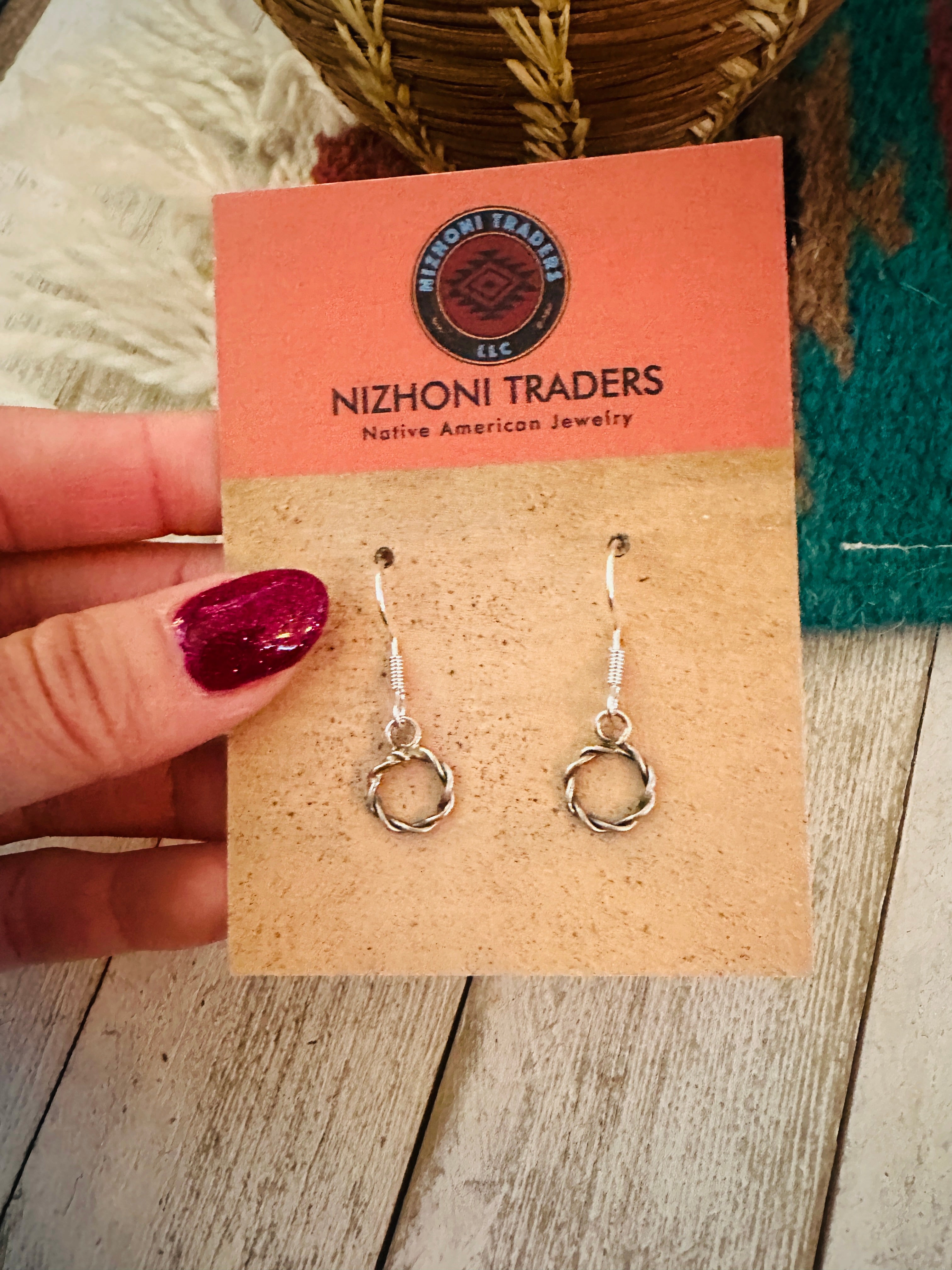 Navajo Sterling Silver Ring Dangle Earrings