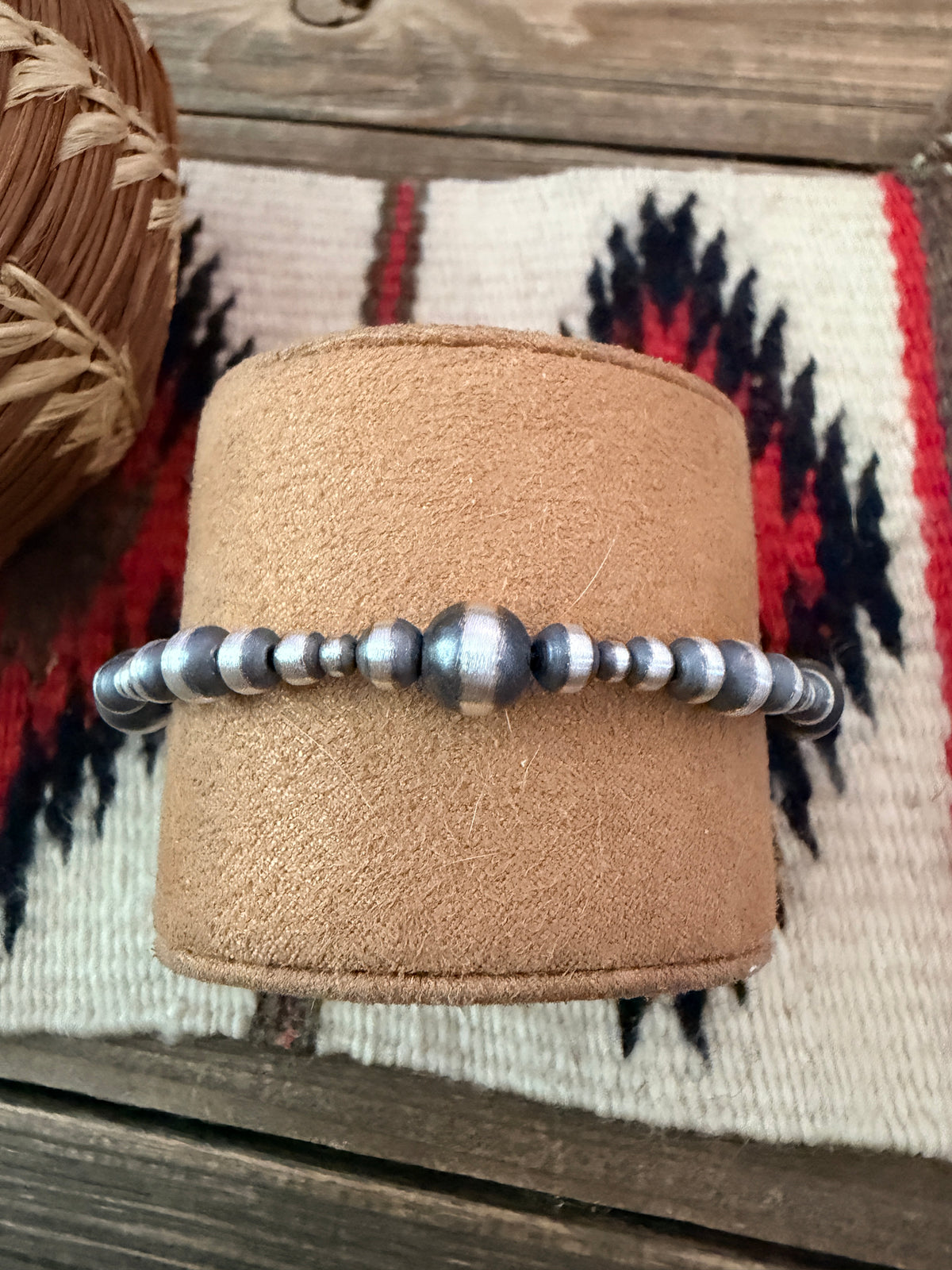 Handcrafted Sterling Silver Pearl Beaded Bracelet