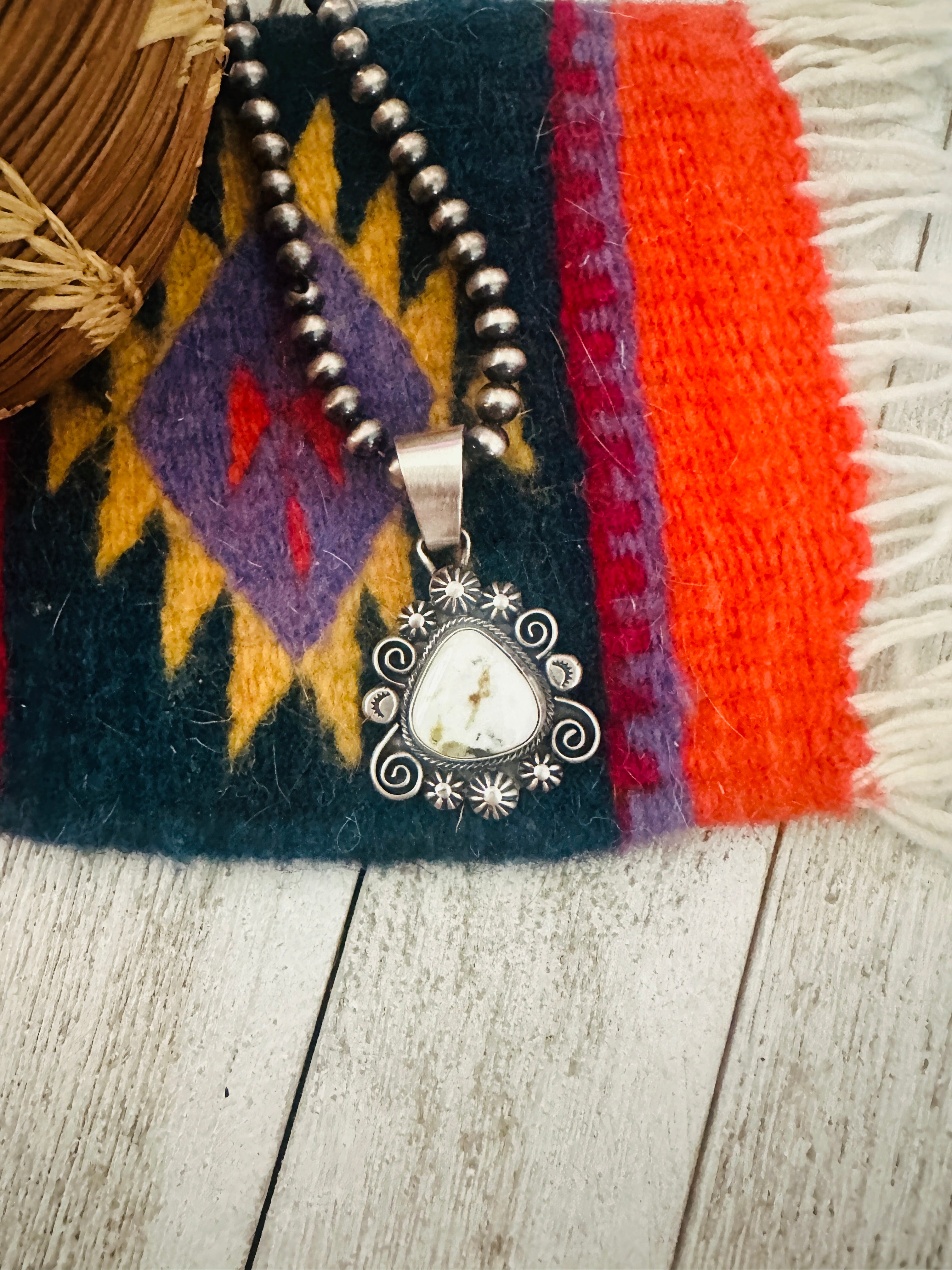 Navajo Palomino Turquoise & Sterling Silver Pendant