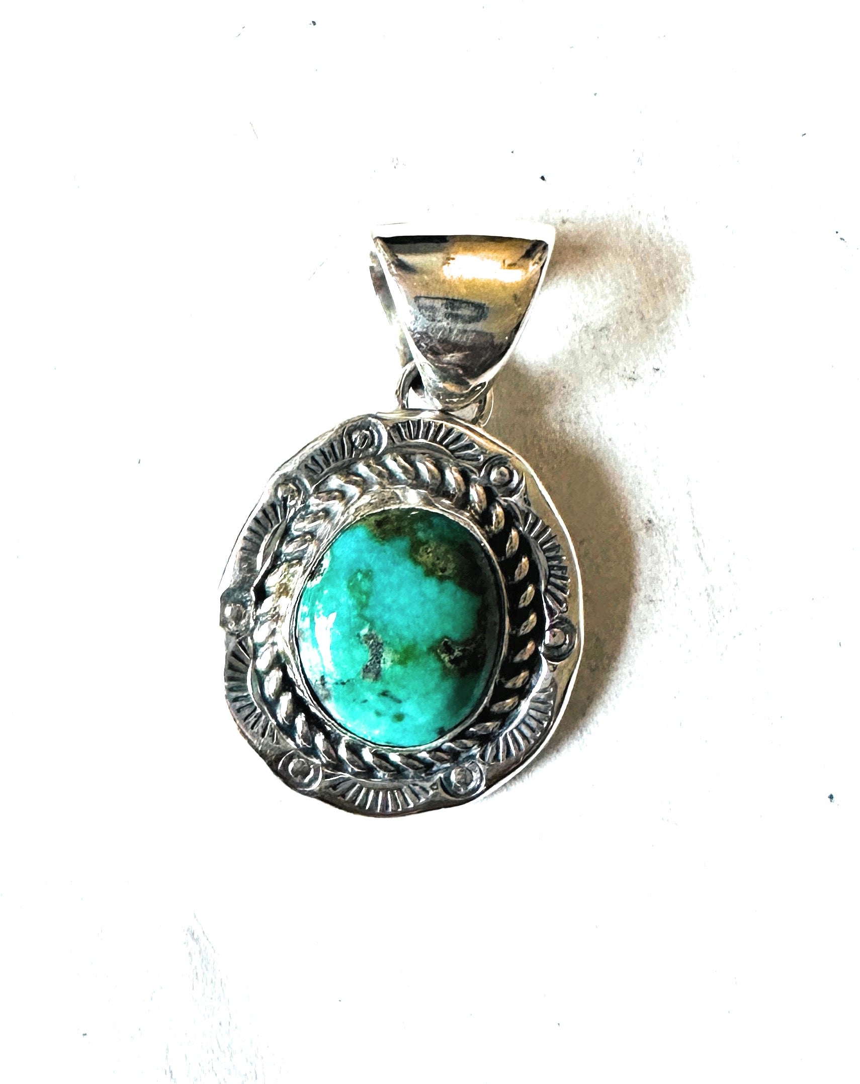 Navajo Turquoise and Sterling Silver Pendant