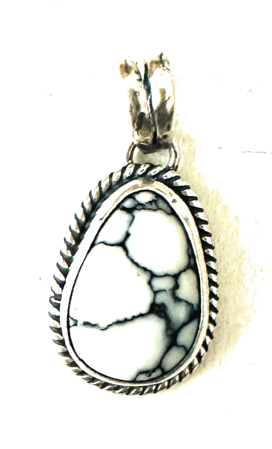 Navajo Howlite & Sterling Silver Pendant