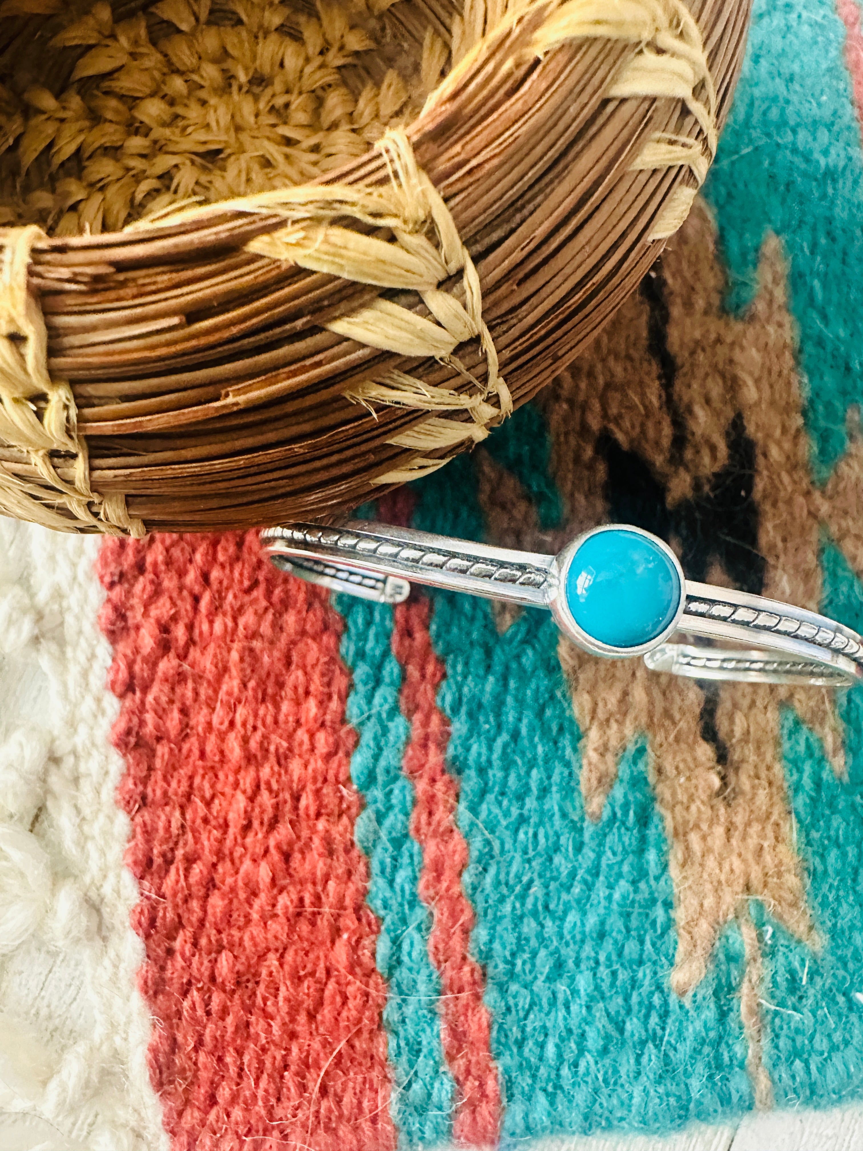 Navajo Sterling Silver & Turquoise Cuff Bracelet