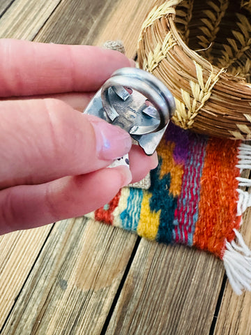 Handcrafted Turquoise and Sterling Silver Thunderbird Ring size 7 by Chimney Butte