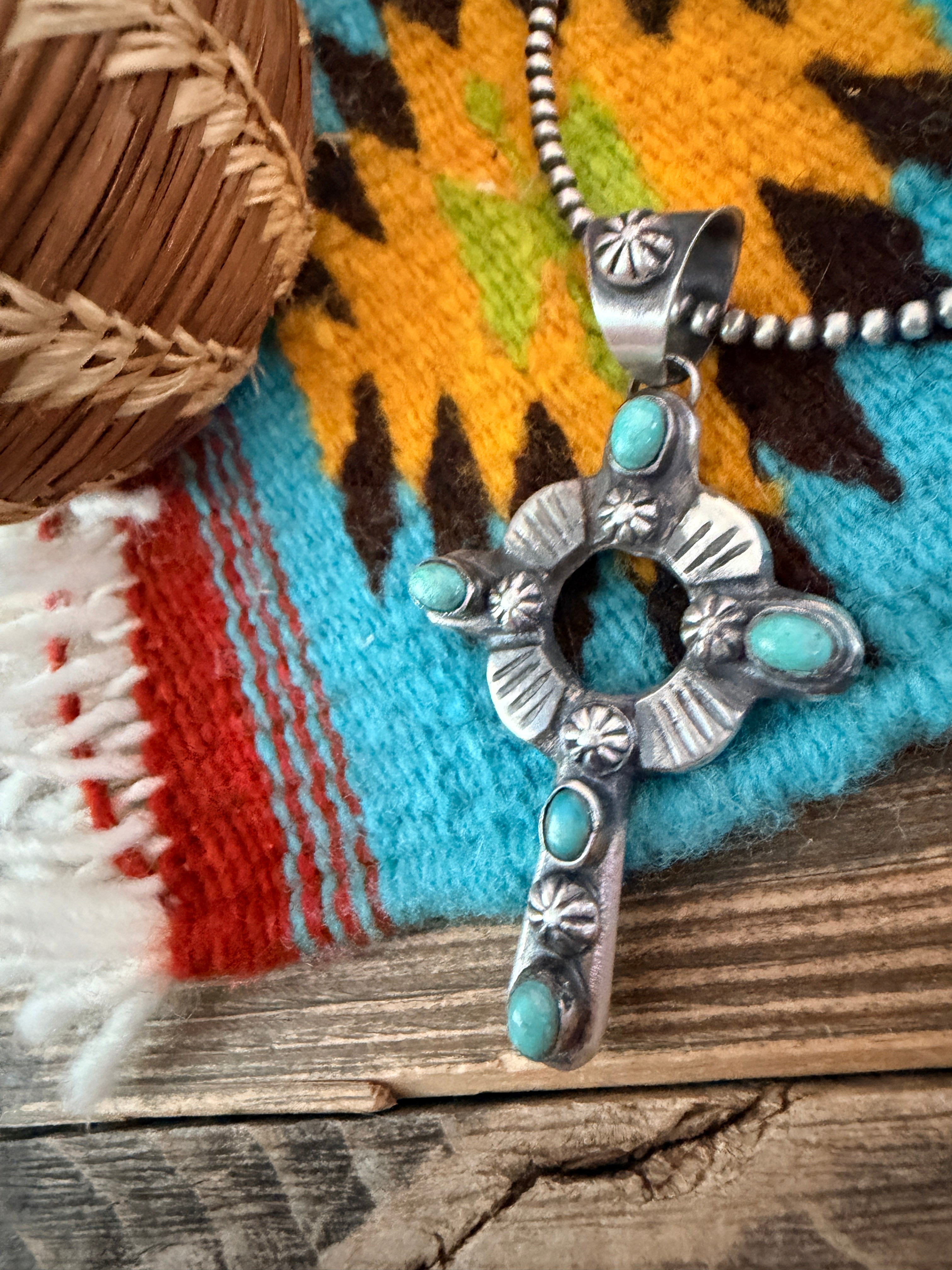 Handcrafted Sterling Silver & Turquoise Pendant by Chimney Butte