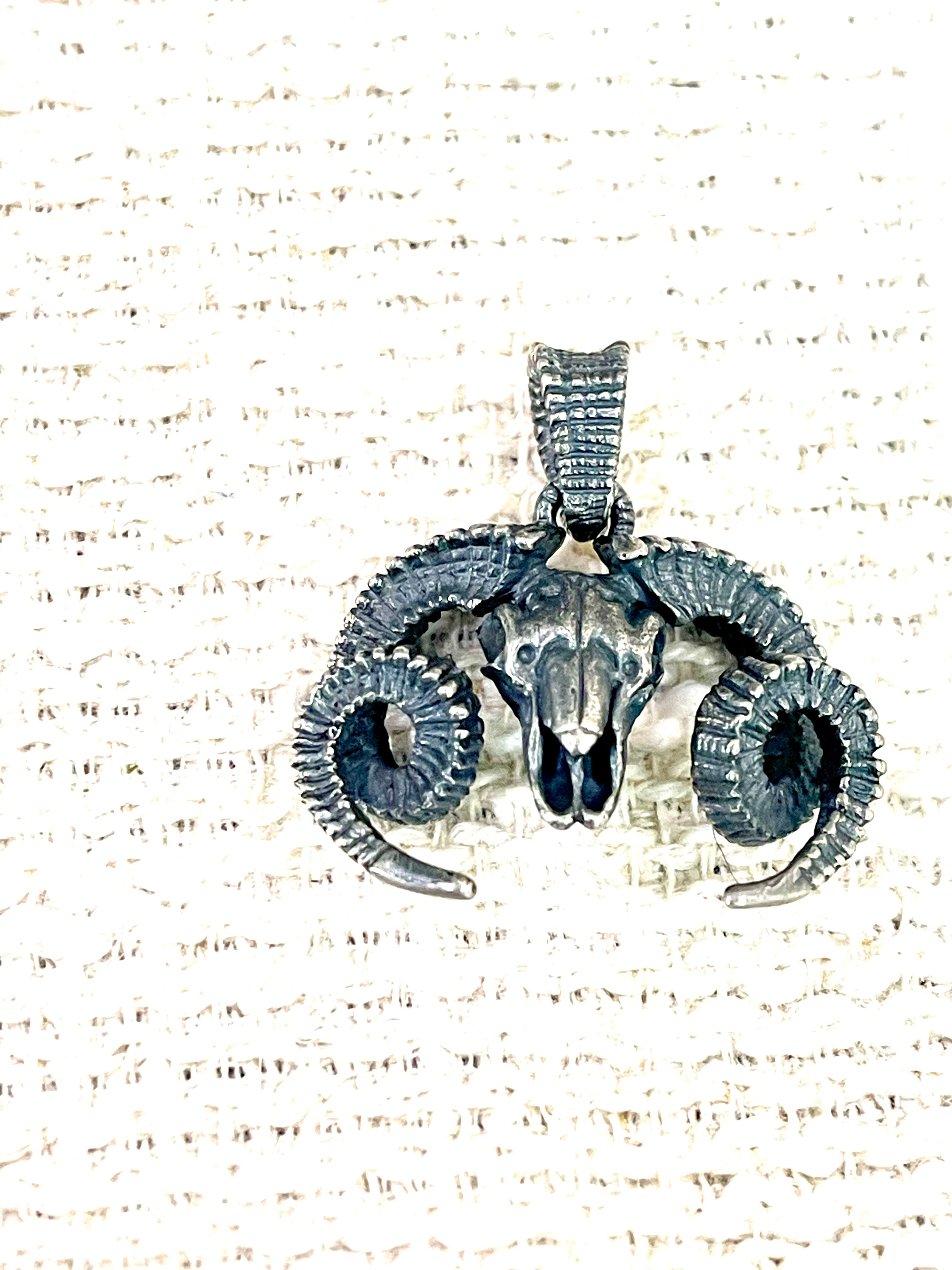 Handcrafted Sterling Silver Ram Pendant