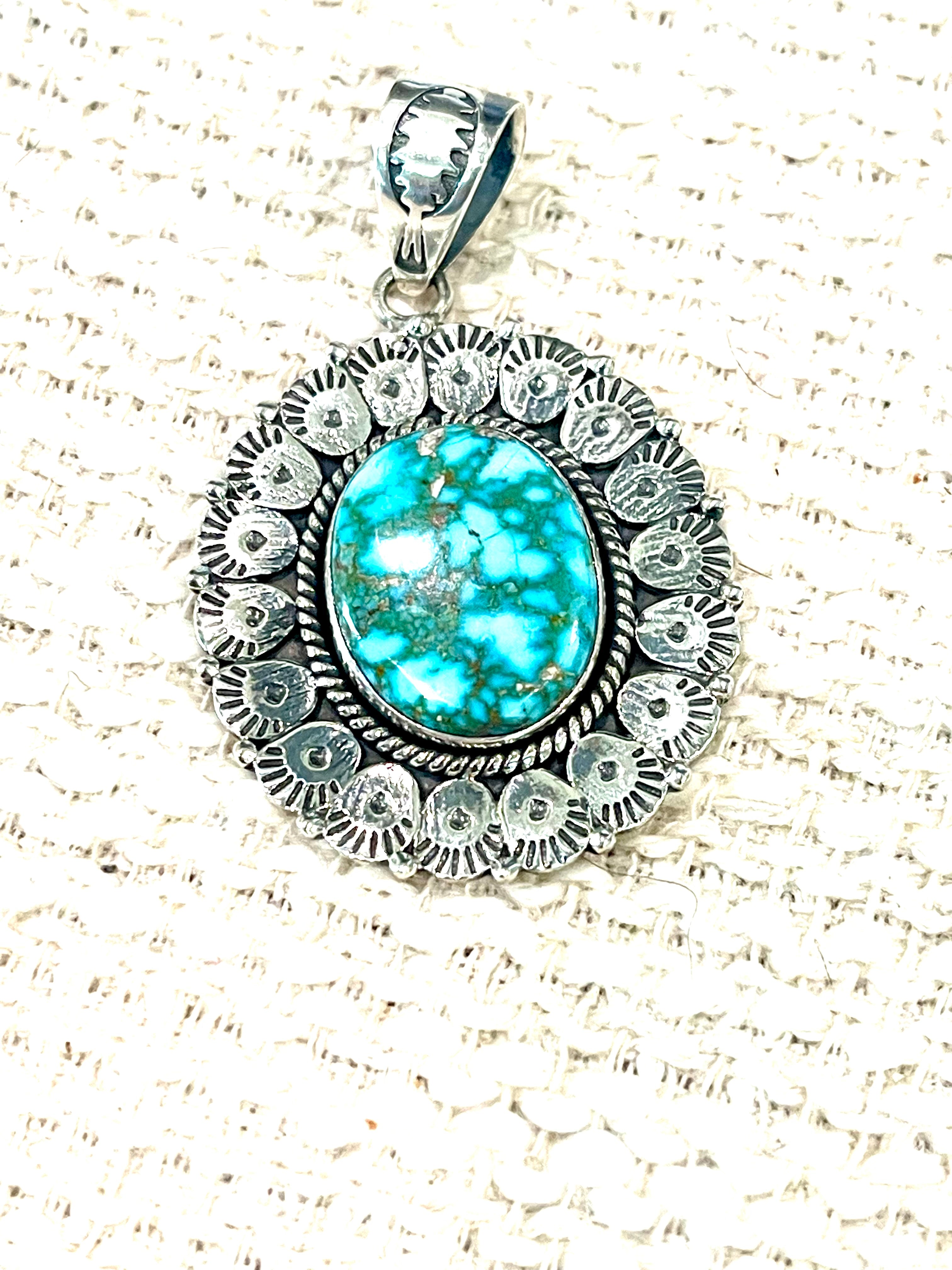 Handmade Sterling Silver & Sonoran Mountain Turquoise Pendant
