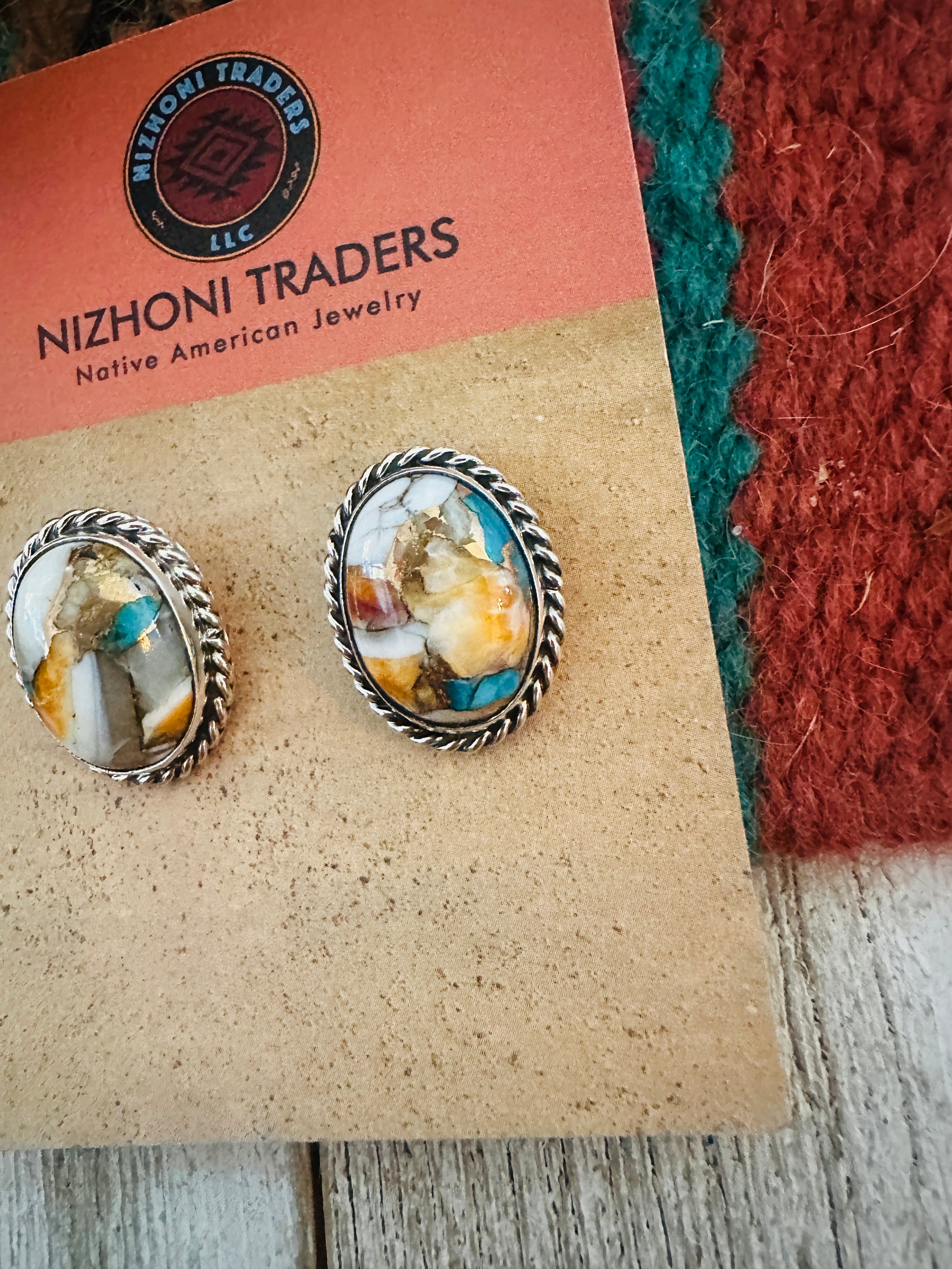 Handcrafted Sterling Silver & Spice Stud Earrings