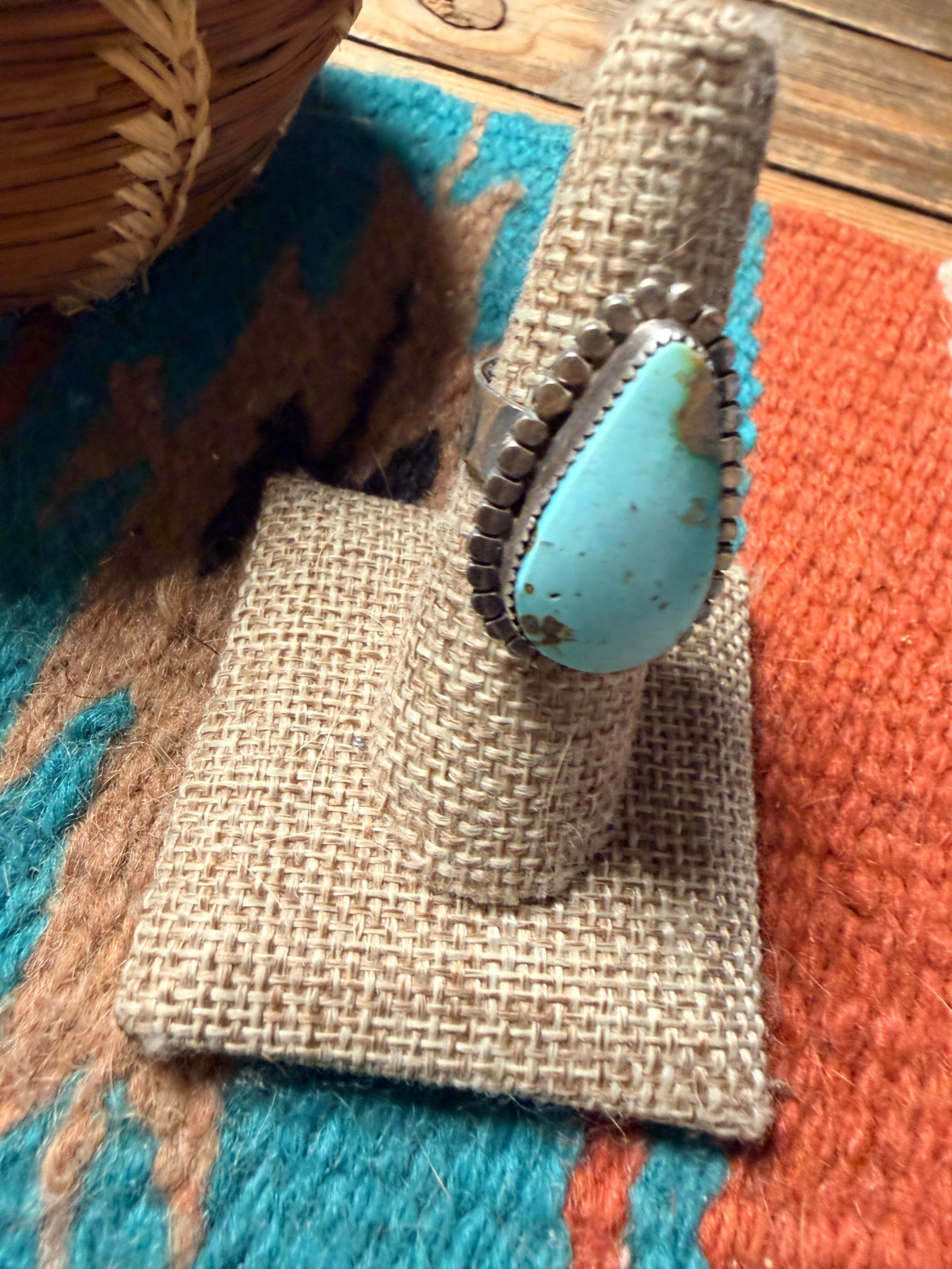 Handcrafted Turquoise & Sterling Silver Adjustable Ring by Tillie Jon