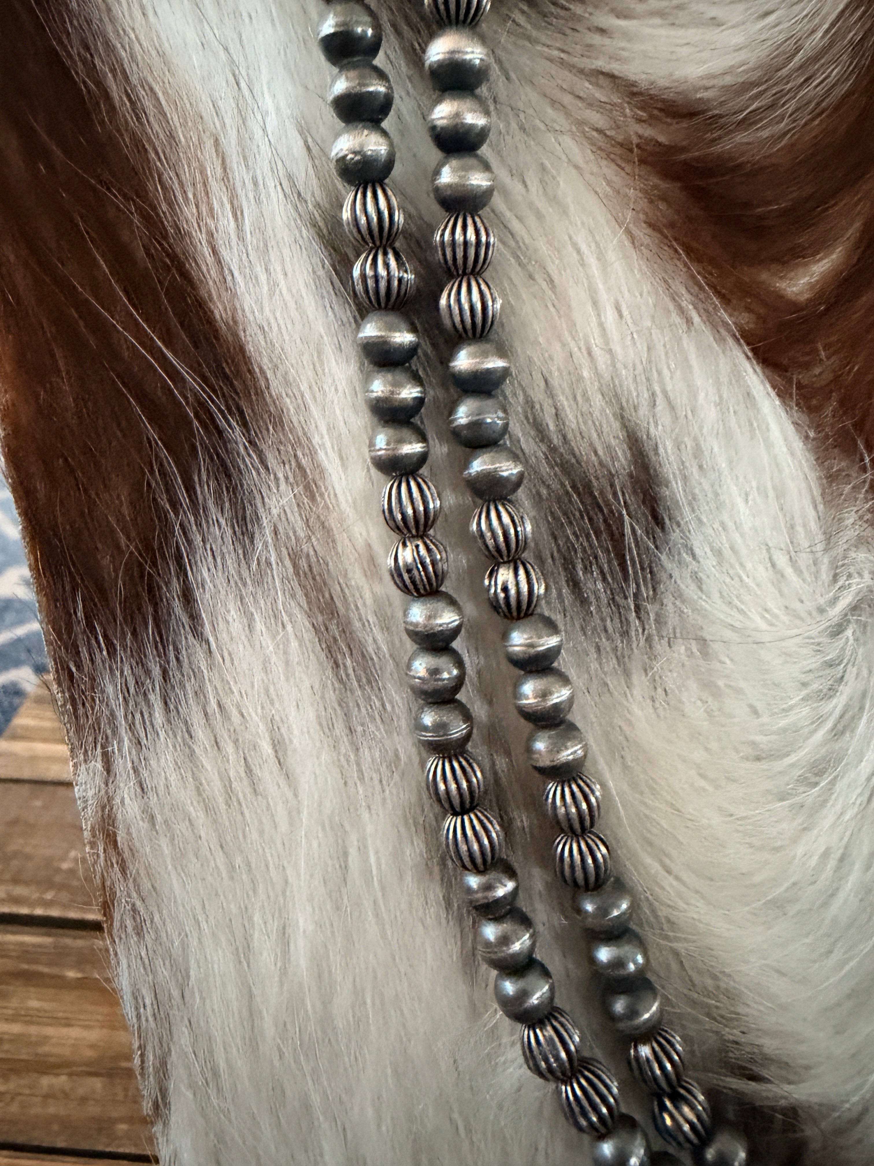 Handcrafted Sterling Silver Pearl 40” Mixed Bead Necklace