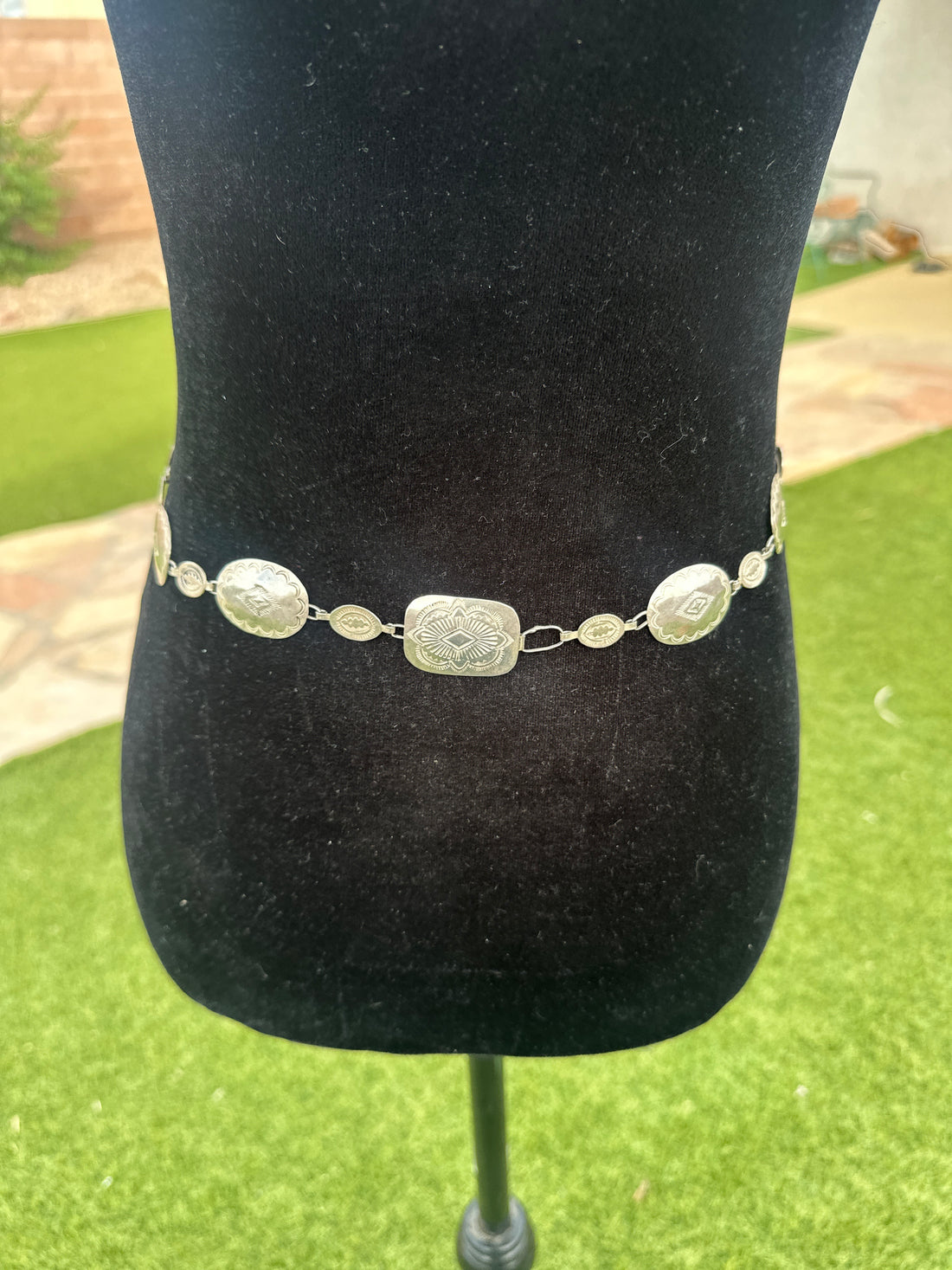 Handcrafted Vintage Old Pawn Sterling Silver Concho Belt